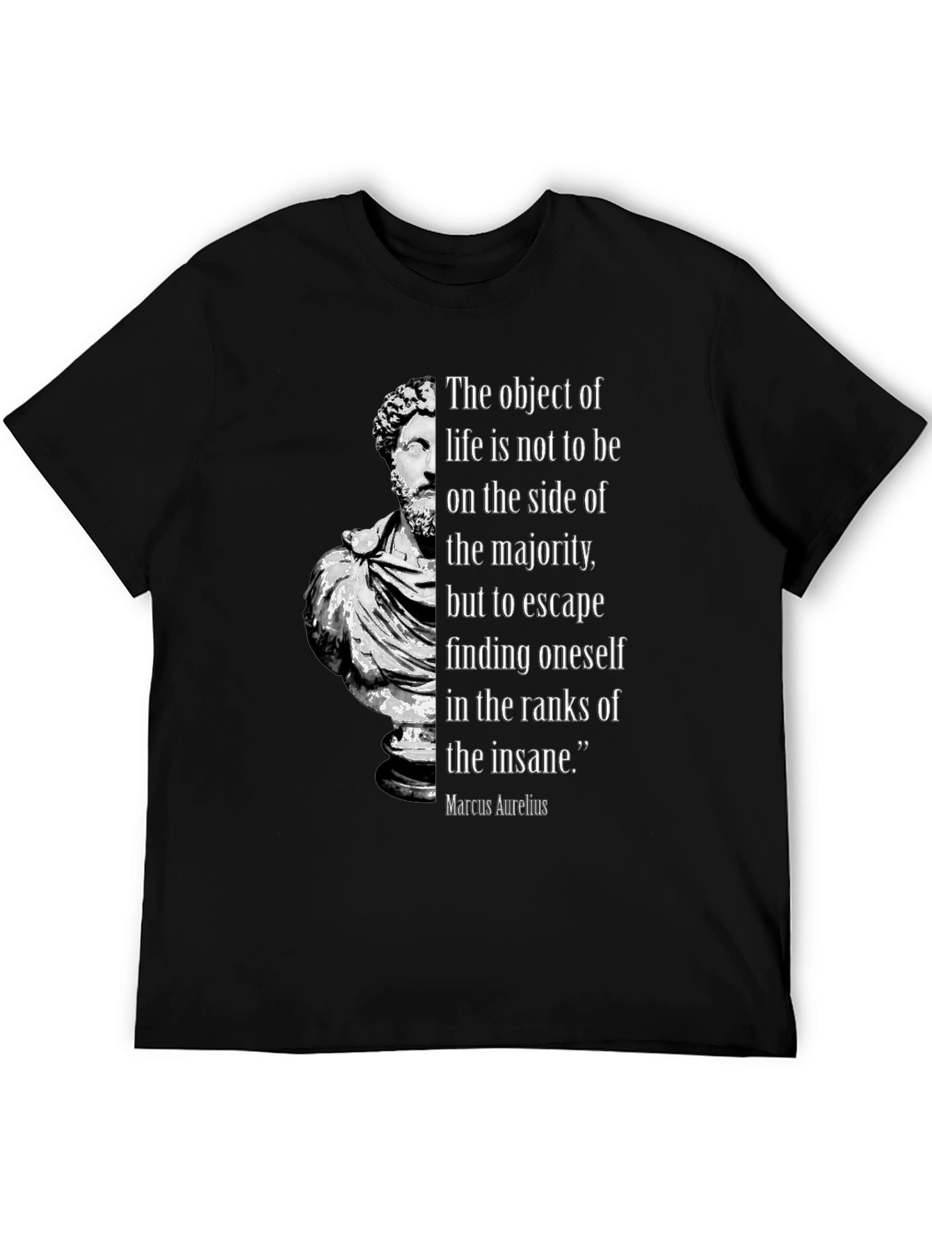 Black Marcus Aurelius Philosophy T-Shirt - Stoic Quote view 5