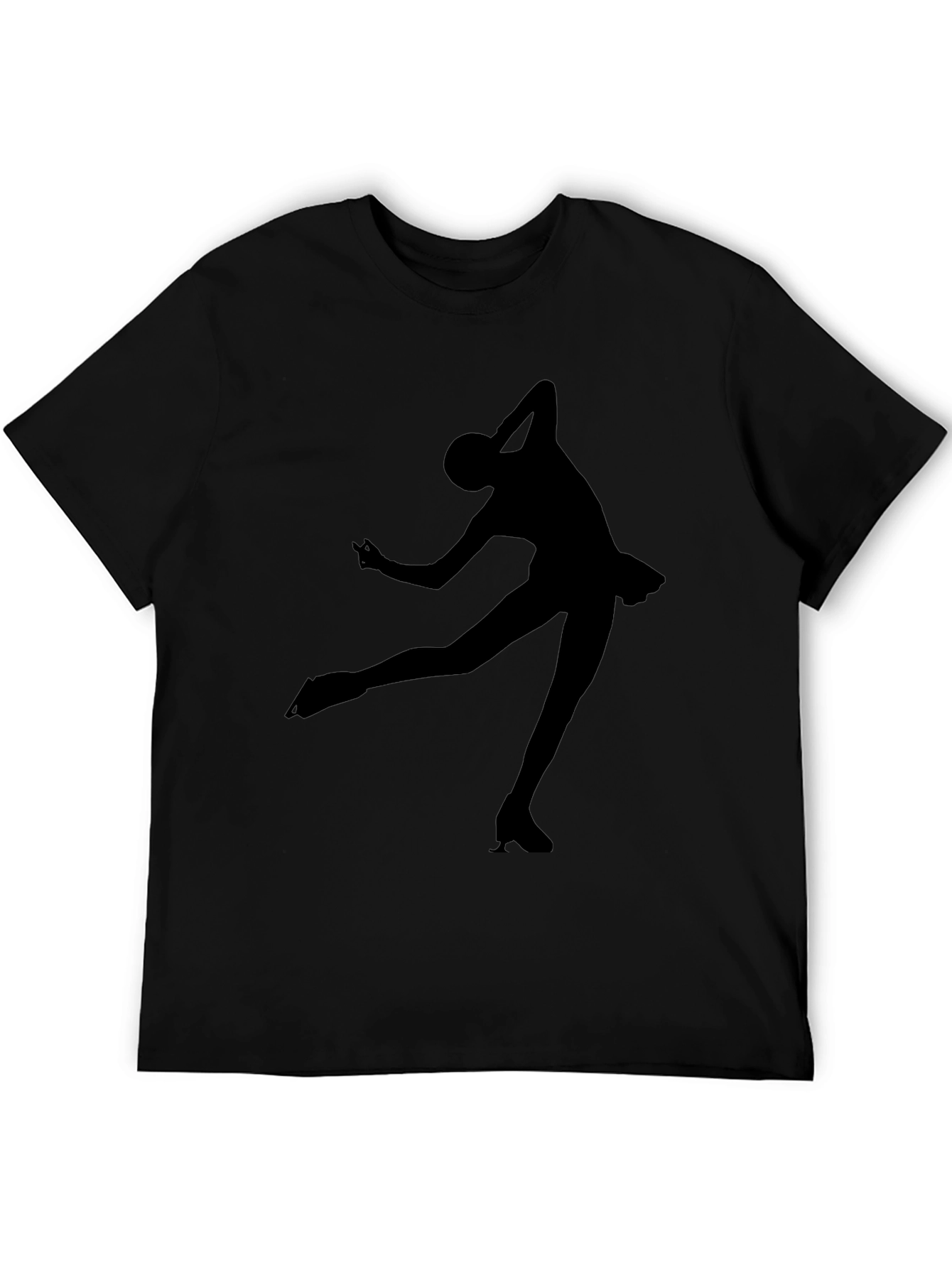 Black Figure Skating Silhouette T-Shirt view 5