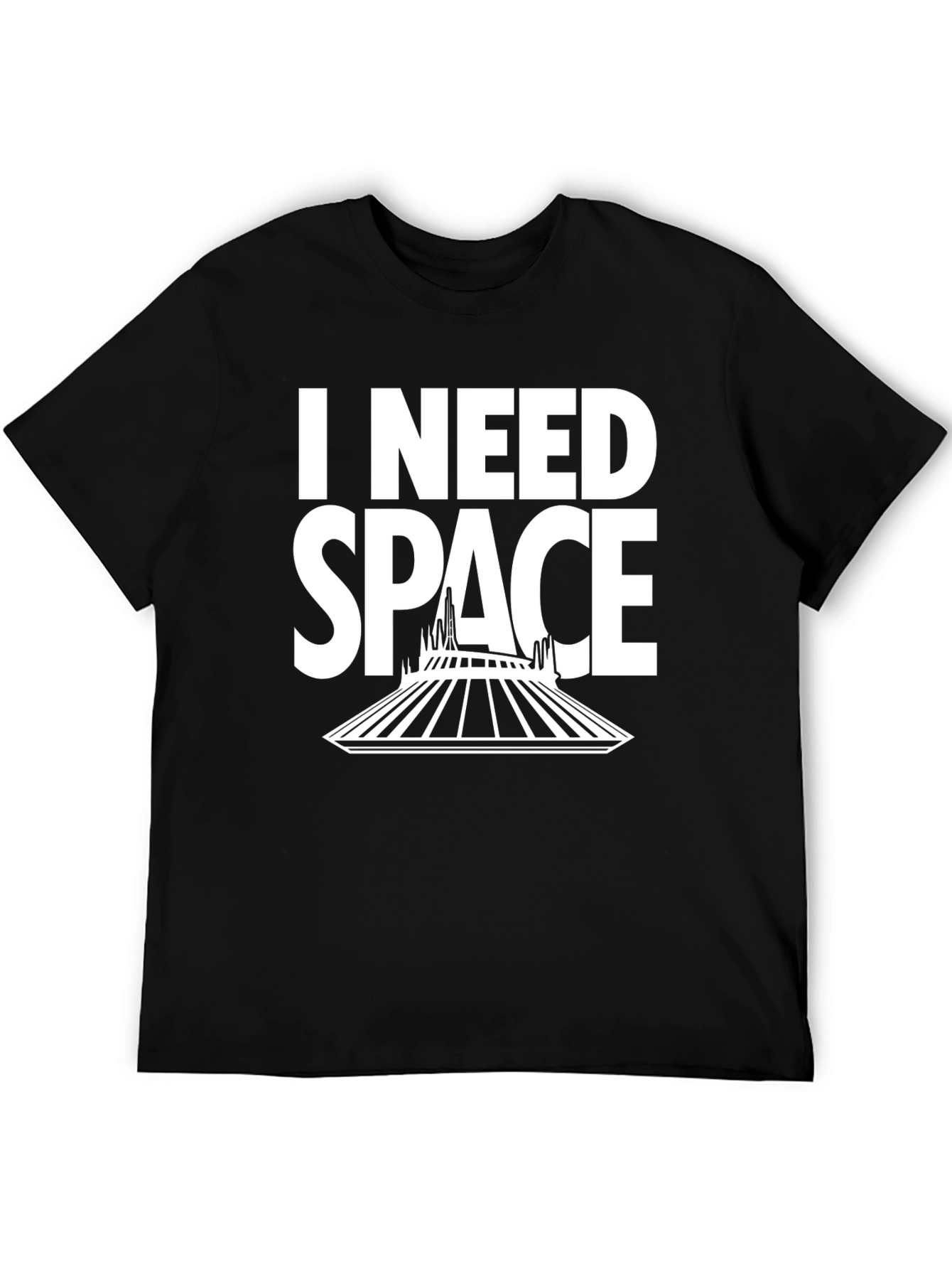 Black I Need Space T-Shirt - Black Cotton Blend view 5