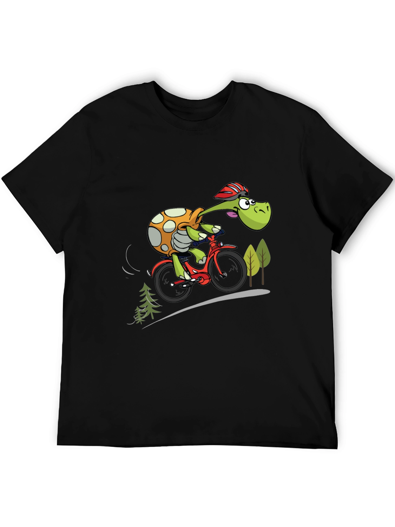 Black Turtle Cyclist Graphic T-Shirt view 5