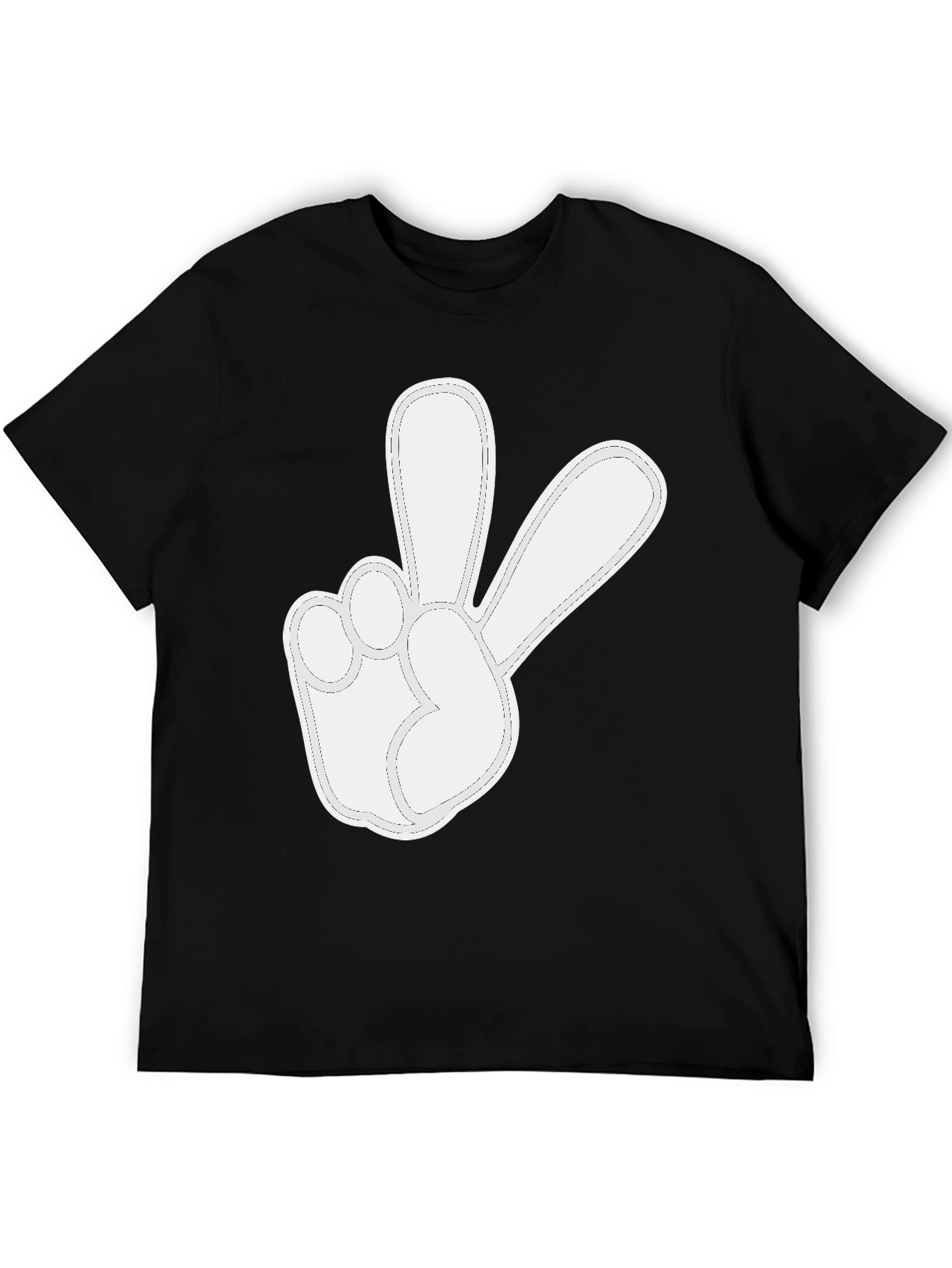 Black Peace Sign Graphic T-Shirt - Soft Cotton Casual Tee view 5