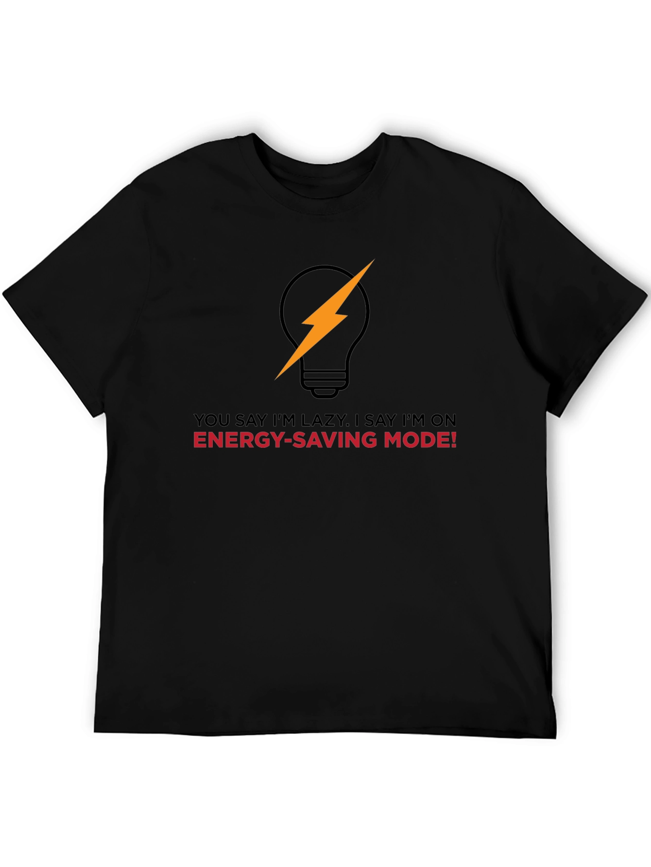 Black Energy Saving Mode Graphic Tee view 5