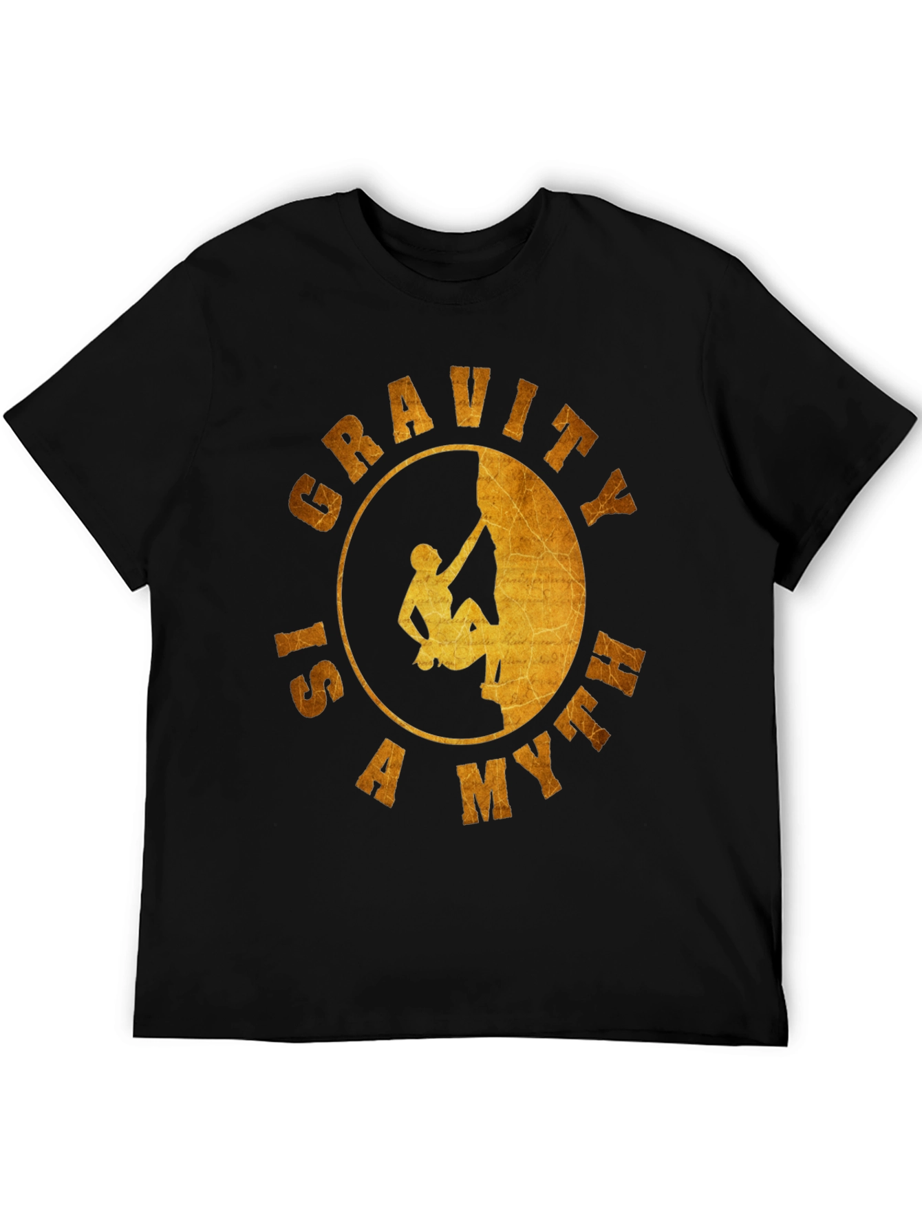 Black Gravity is a Myth T-Shirt - Rock Climbing Design view 5