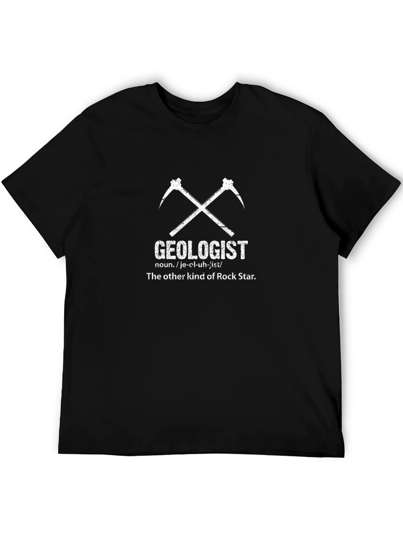 Black Geologist Rock Star T-Shirt - Science Humor Tee view 5