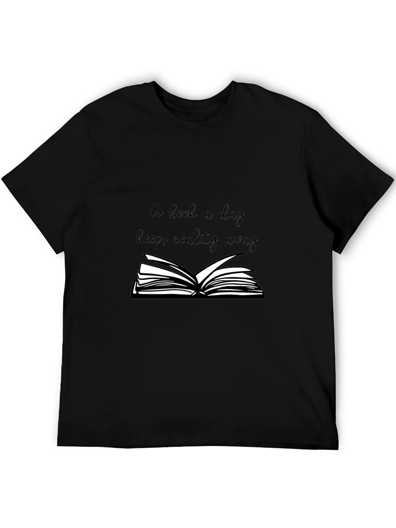 Black A Book a Day Keeps Reality Away T-Shirt view 5