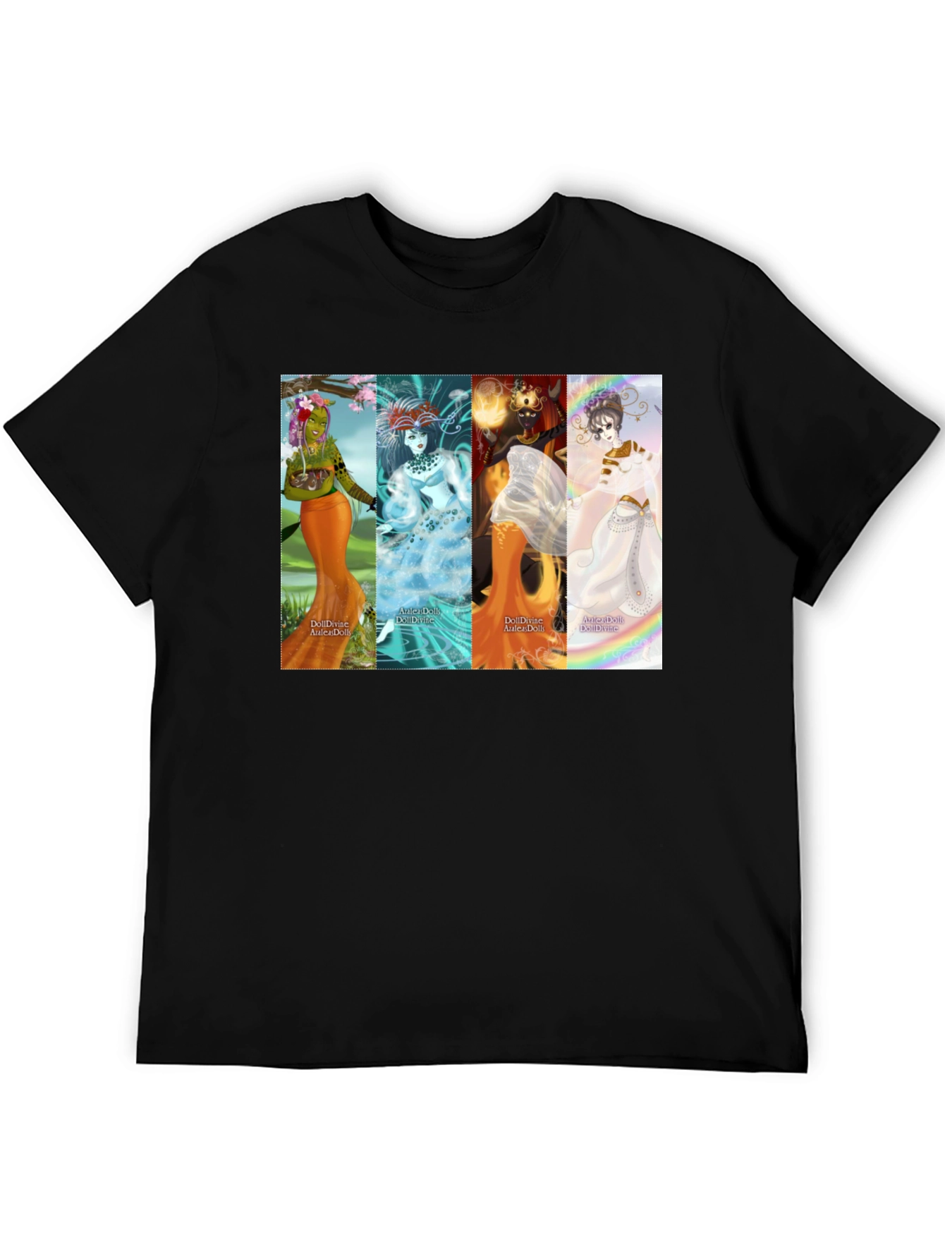 Black Fantasy Goddess T-Shirt - Black Unisex Tee view 5