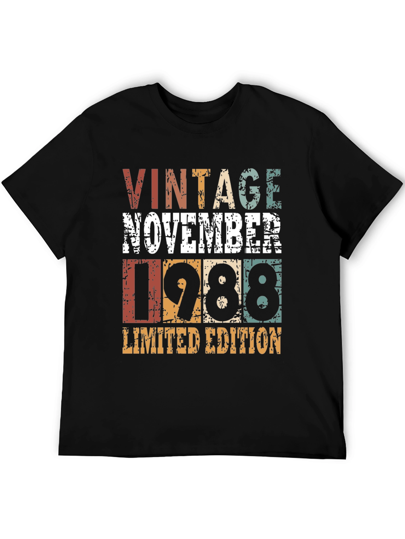 Black Vintage November 1988 Limited Edition Birthday T-Shirt view 5