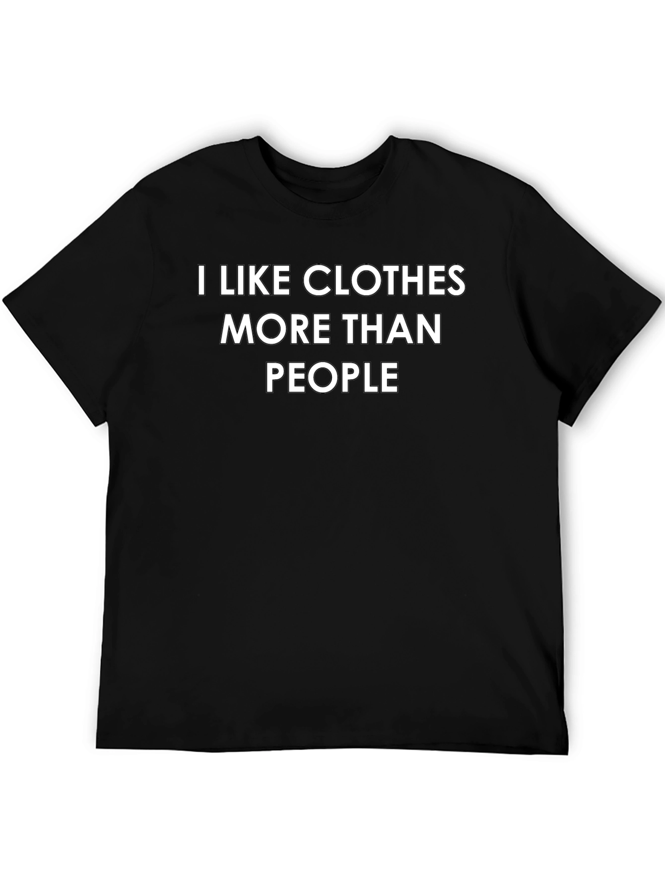 Black Funny "I Like Clothes" Graphic Tee - Black view 5