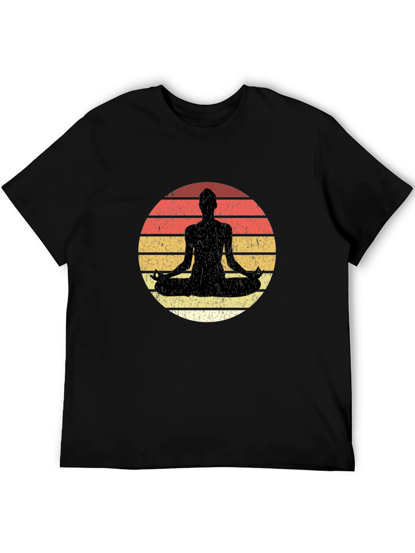 Black Yoga Sunset Meditation Graphic Tee view 5
