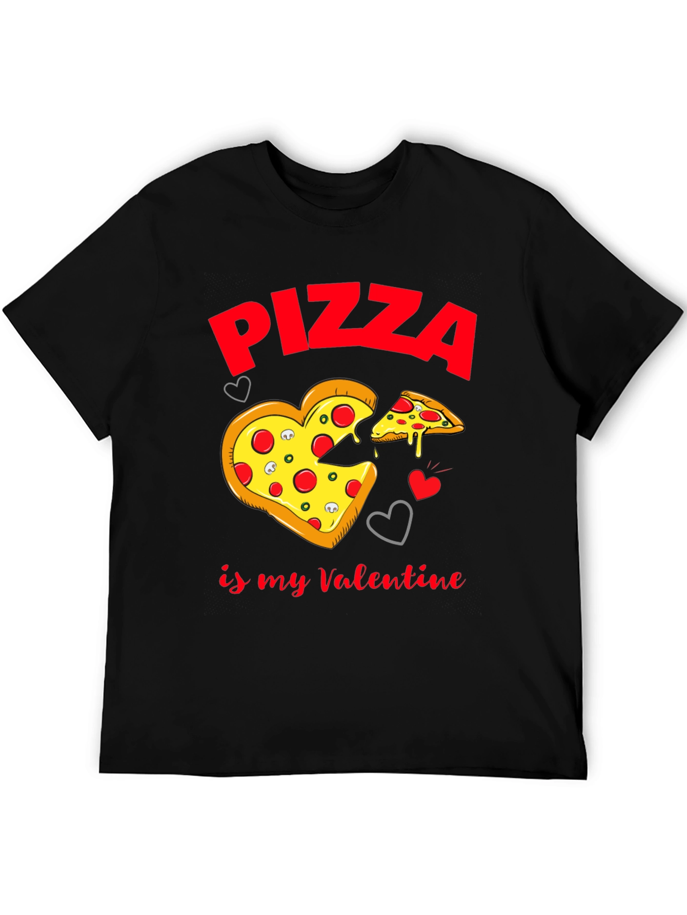 Black Pizza My Valentine Black T-Shirt view 5