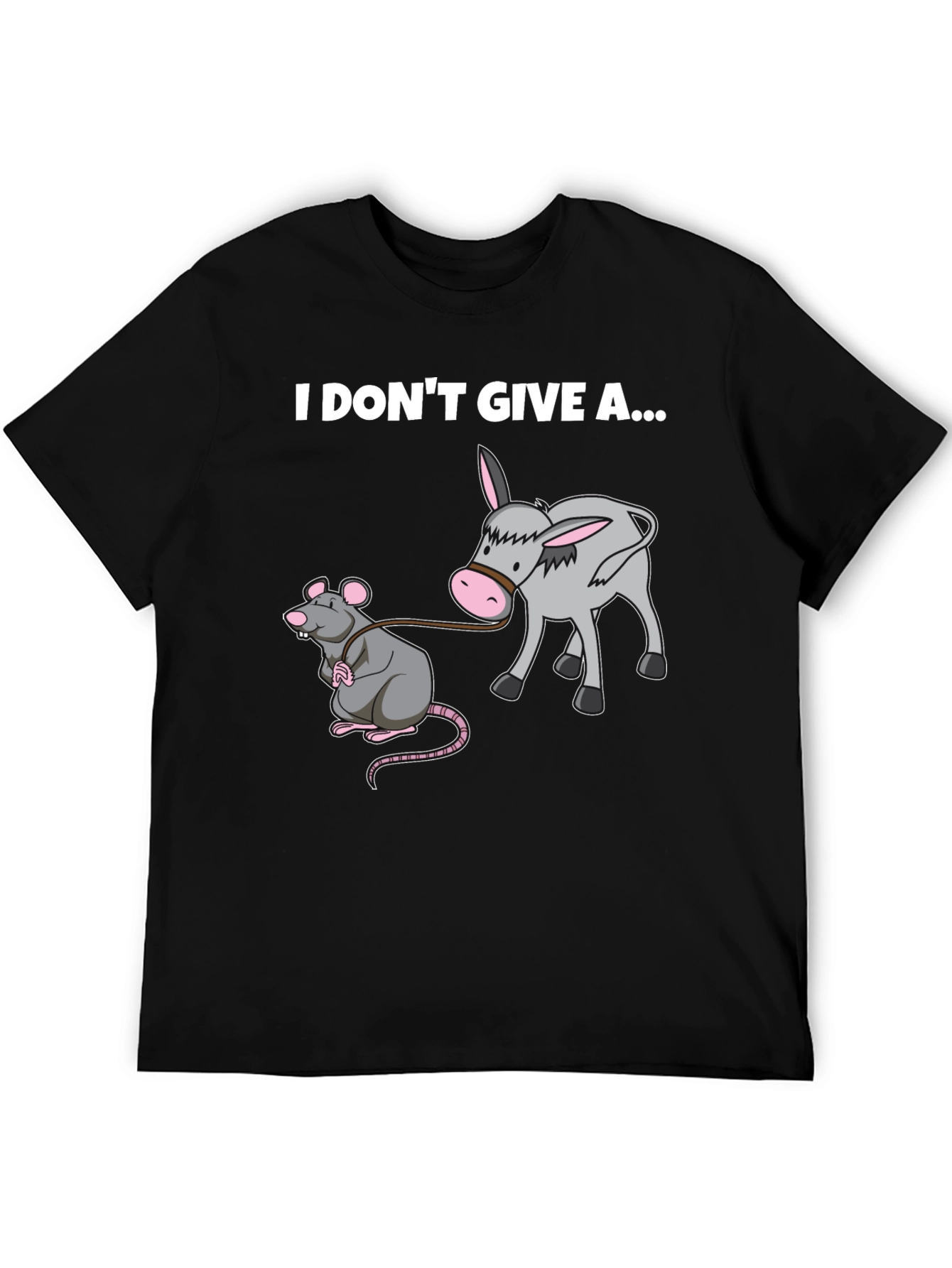 Black I Don't Give a Rat's Donkey T-Shirt view 5