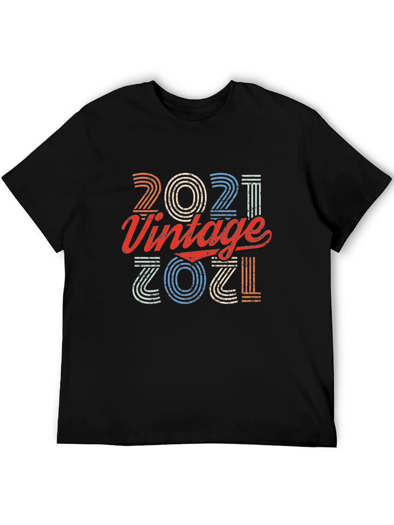 Black Vintage 2021 Graphic T-Shirt view 5