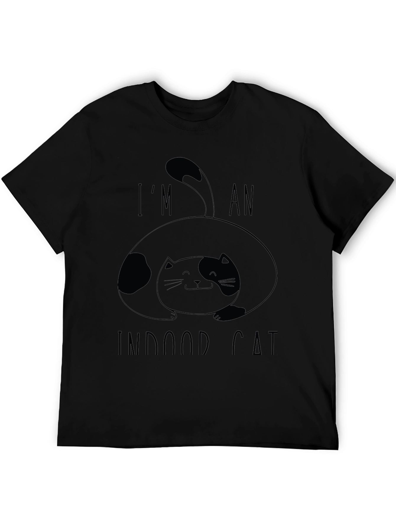 Black Indoor Cat T-Shirt - Black - Unisex view 5