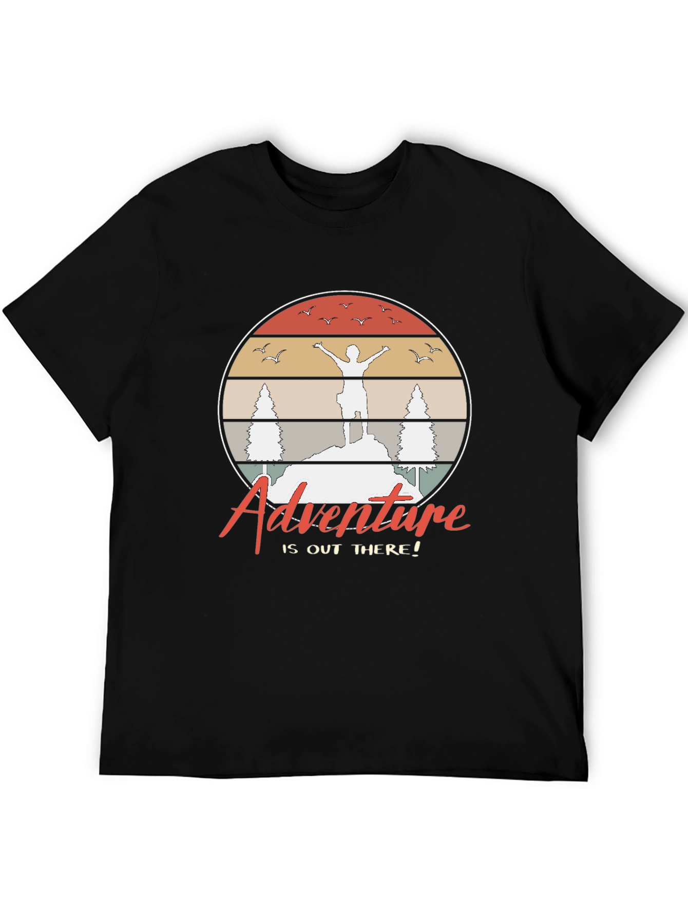 Black Adventure Awaits Graphic T-Shirt view 5