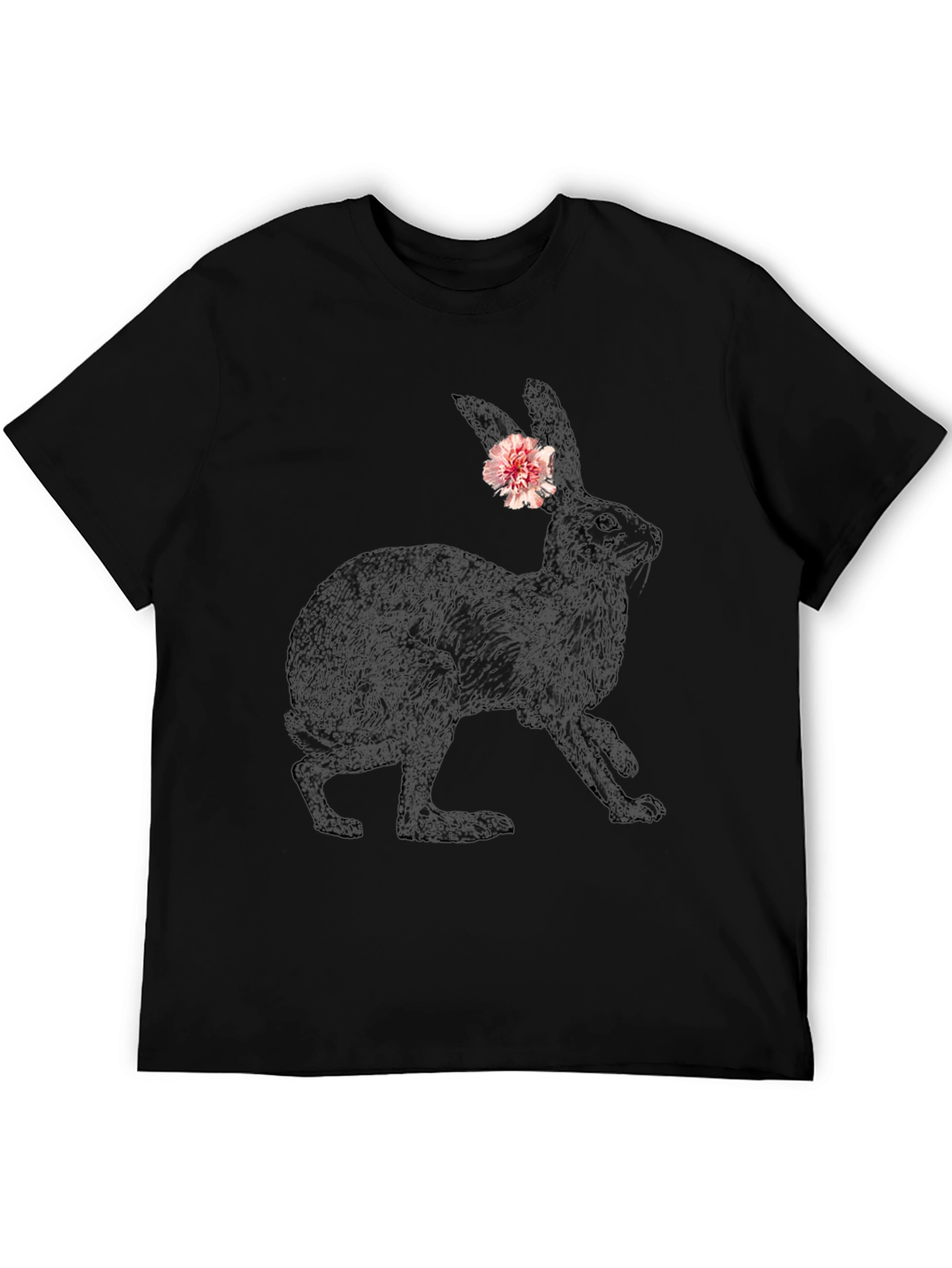 Bunny Graphic Tee - Black Casual Cotton T-Shirt - 5