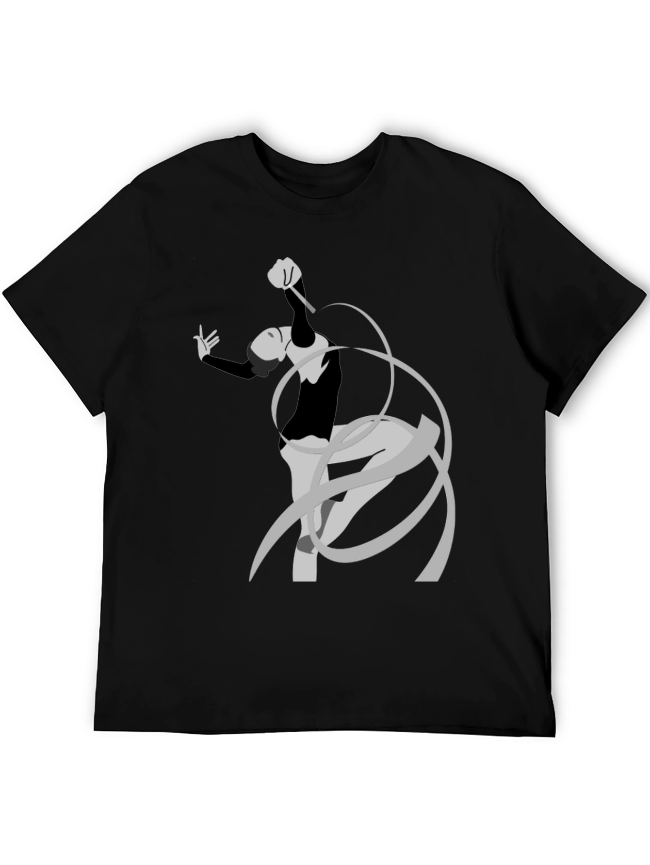 Black Rhythmic Gymnast Graphic Tee - Black Cotton Comfort view 5