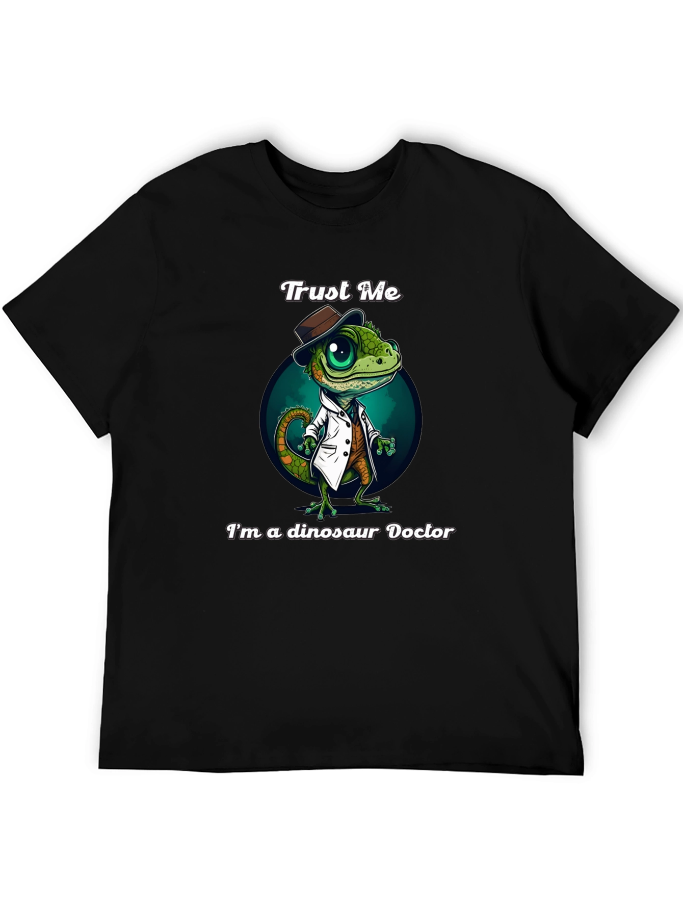 Black Dinosaur Doctor Graphic T-Shirt view 5