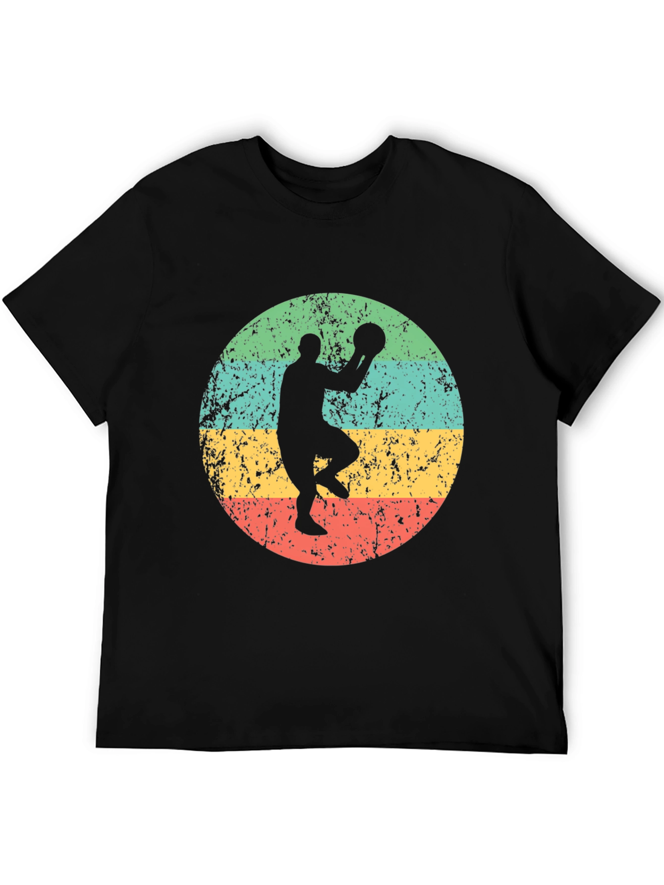 Black Retro Basketball Player Graphic Tee view 5
