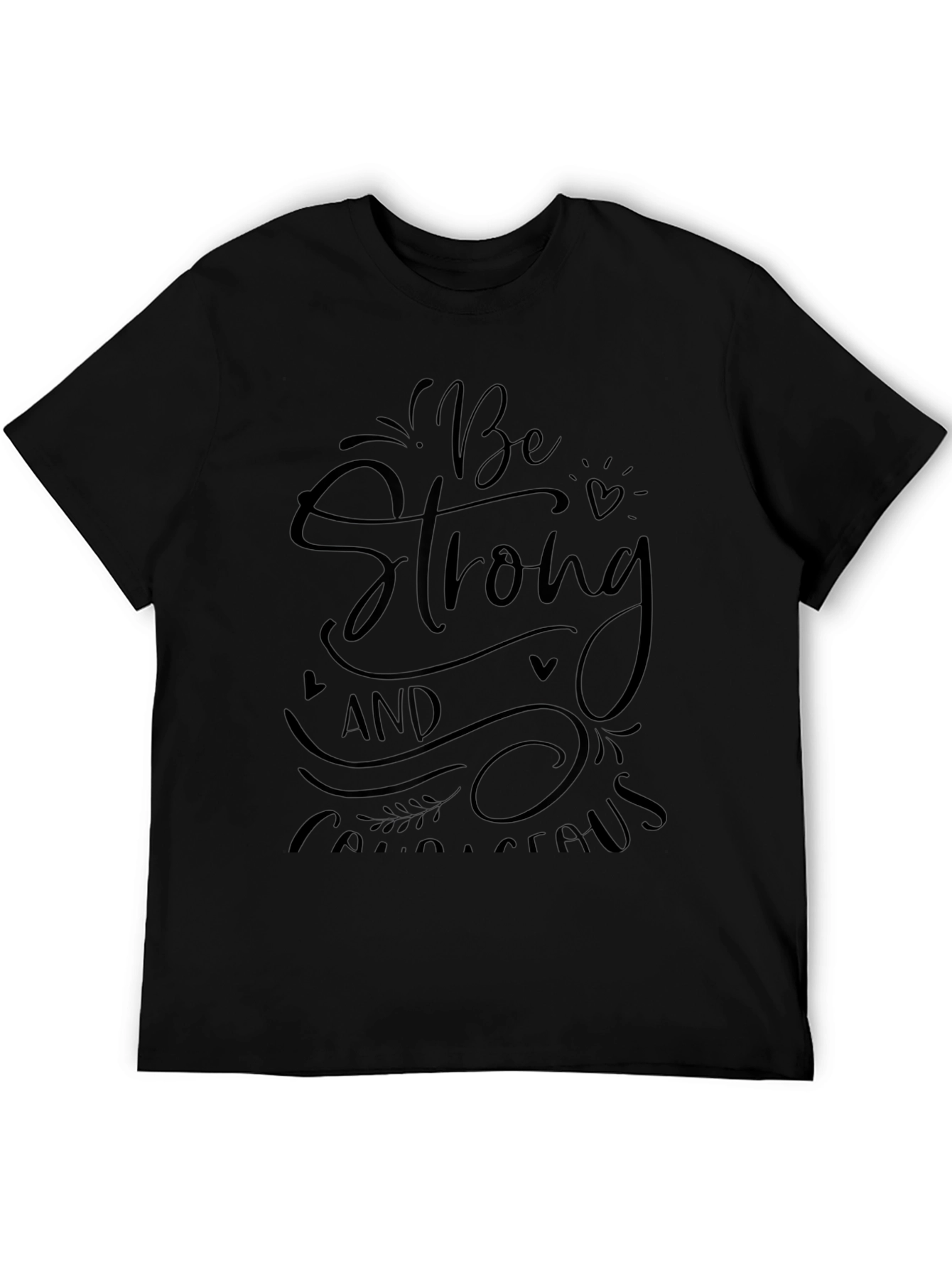 Black Be Strong and Courageous Graphic Tee view 5