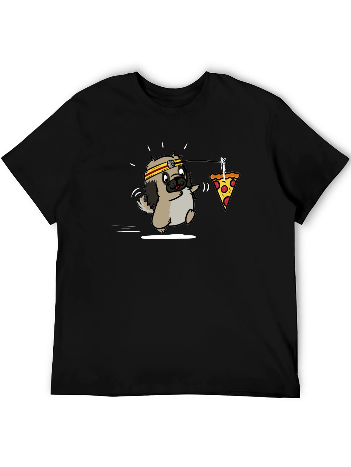 Black Pug Pizza T-Shirt: Funny Graphic Tee for Dog Lovers view 5