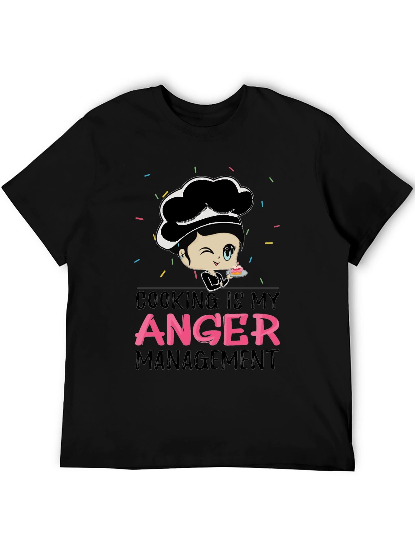 Black Cooking Is My Anger Management T-Shirt view 5