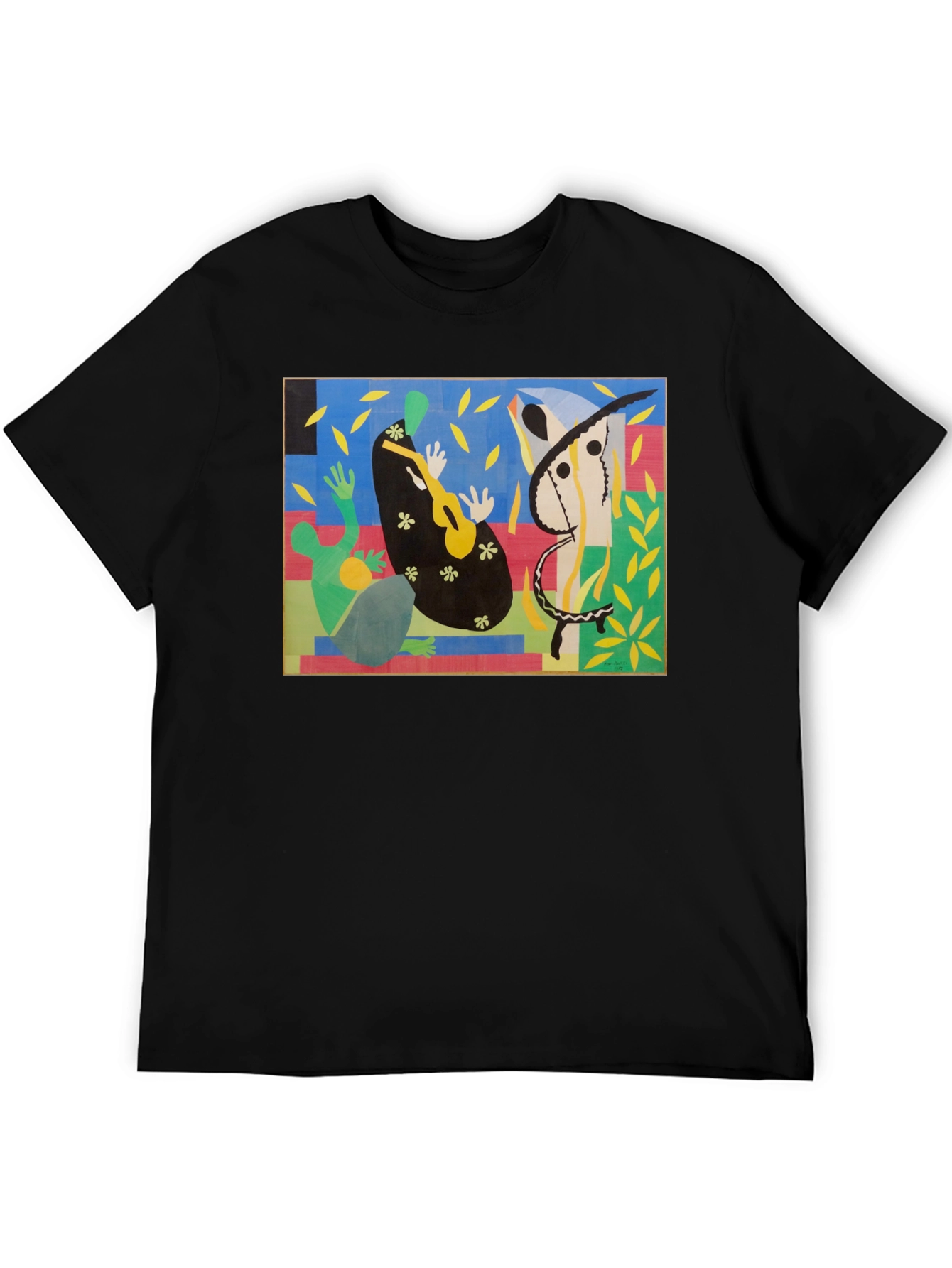 Black Abstract Art T-Shirt - Henri Matisse Inspired view 5