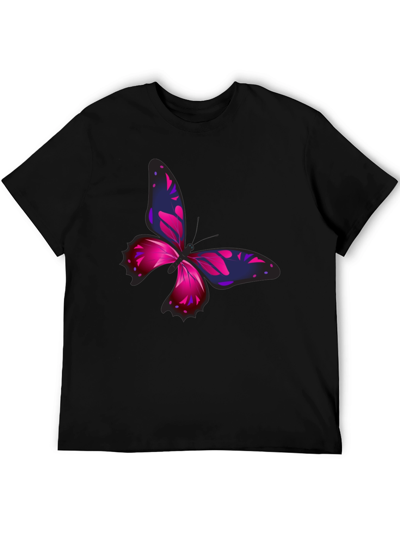 Black Butterfly Graphic Print Black T-Shirt view 5