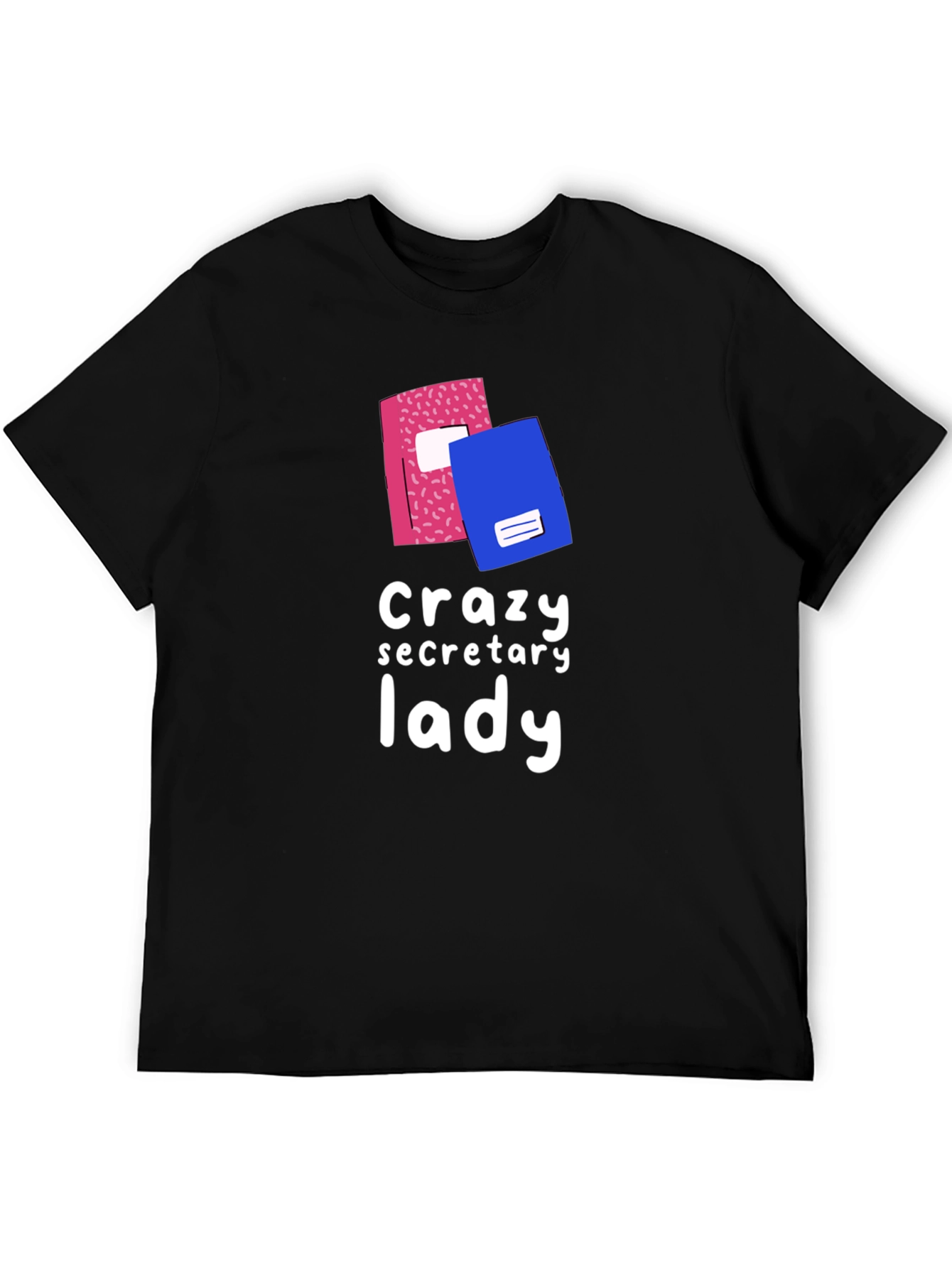 Black Crazy Secretary Lady Graphic Tee view 5