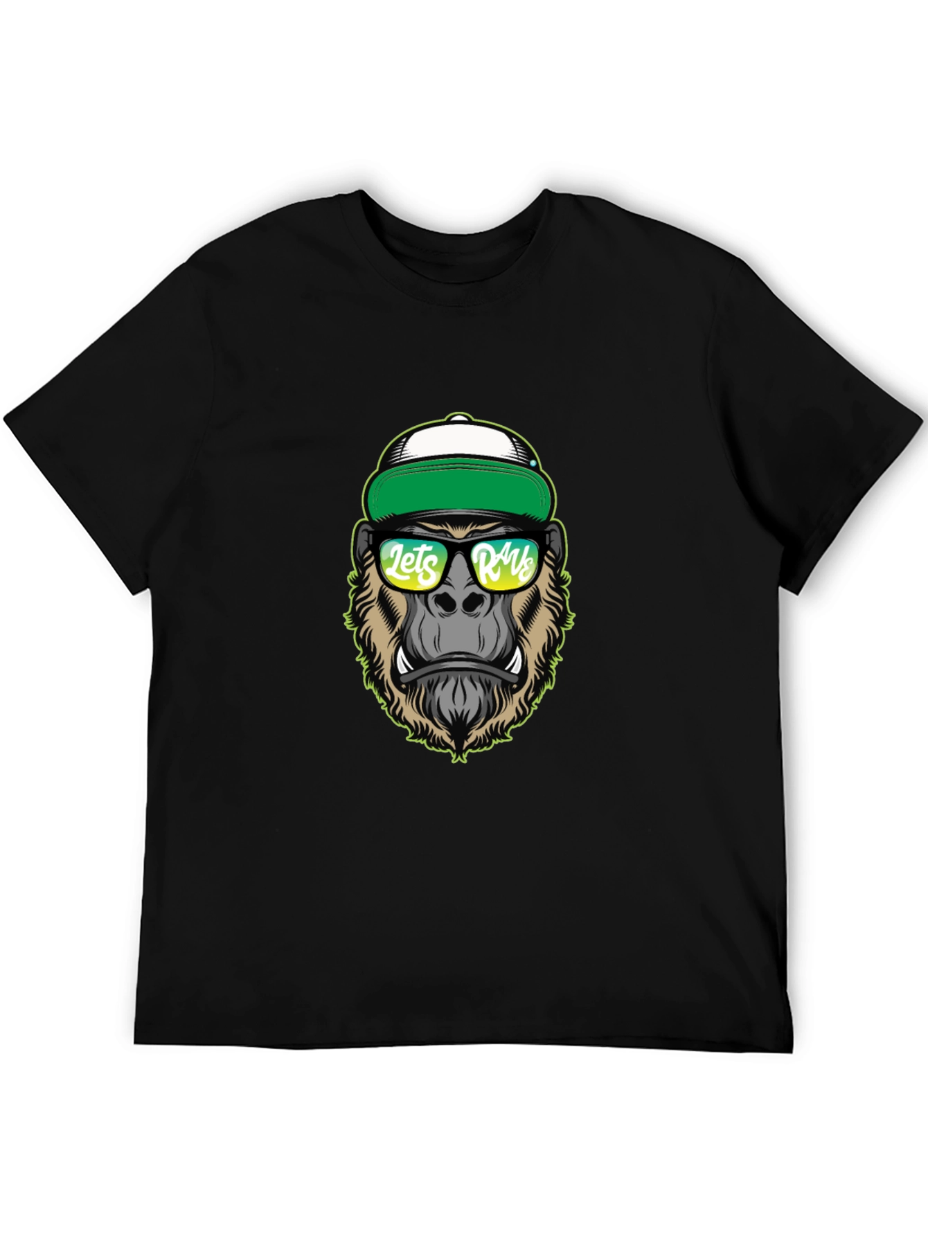 Black Cool Gorilla Graphic Tee - Lets Rage T-Shirt view 5