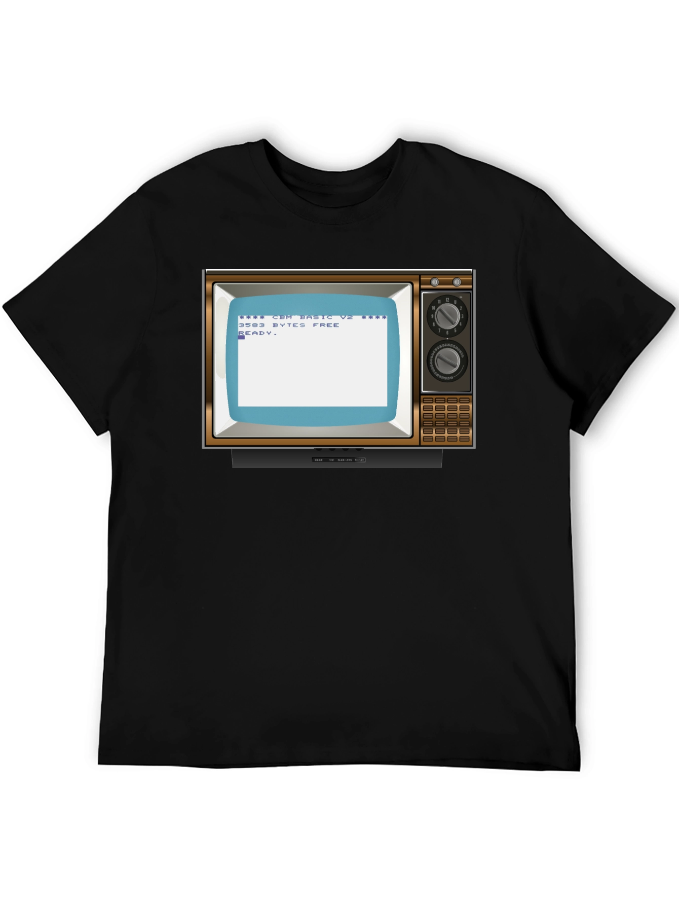 Black Retro Computer TV T-Shirt - Vintage Tech Style view 5