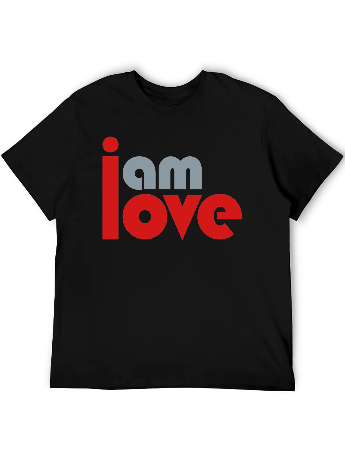 Black I am Love Graphic Print Black T-Shirt view 5