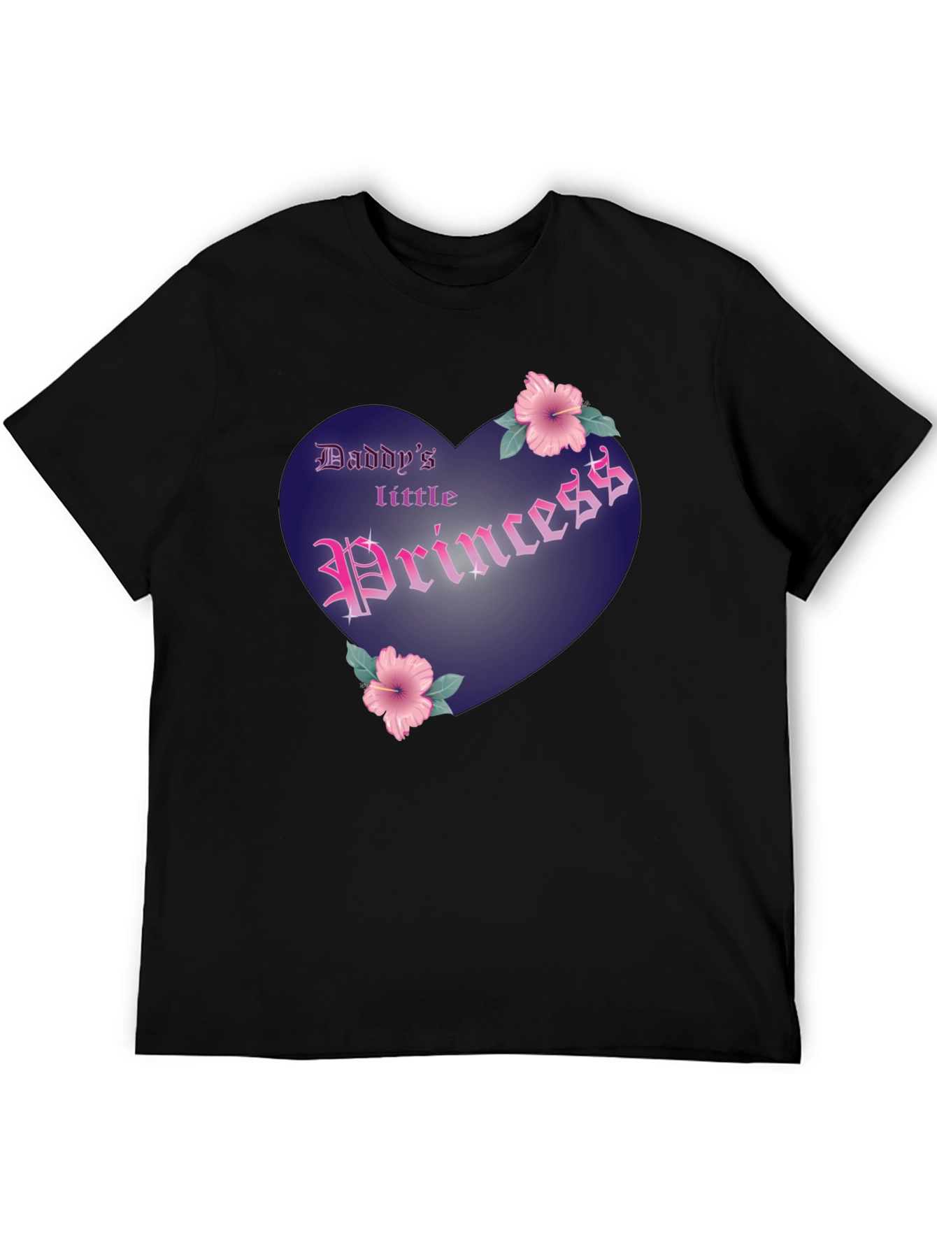 Black Daddy's Little Princess Graphic Tee - Black Cotton Shirt view 5