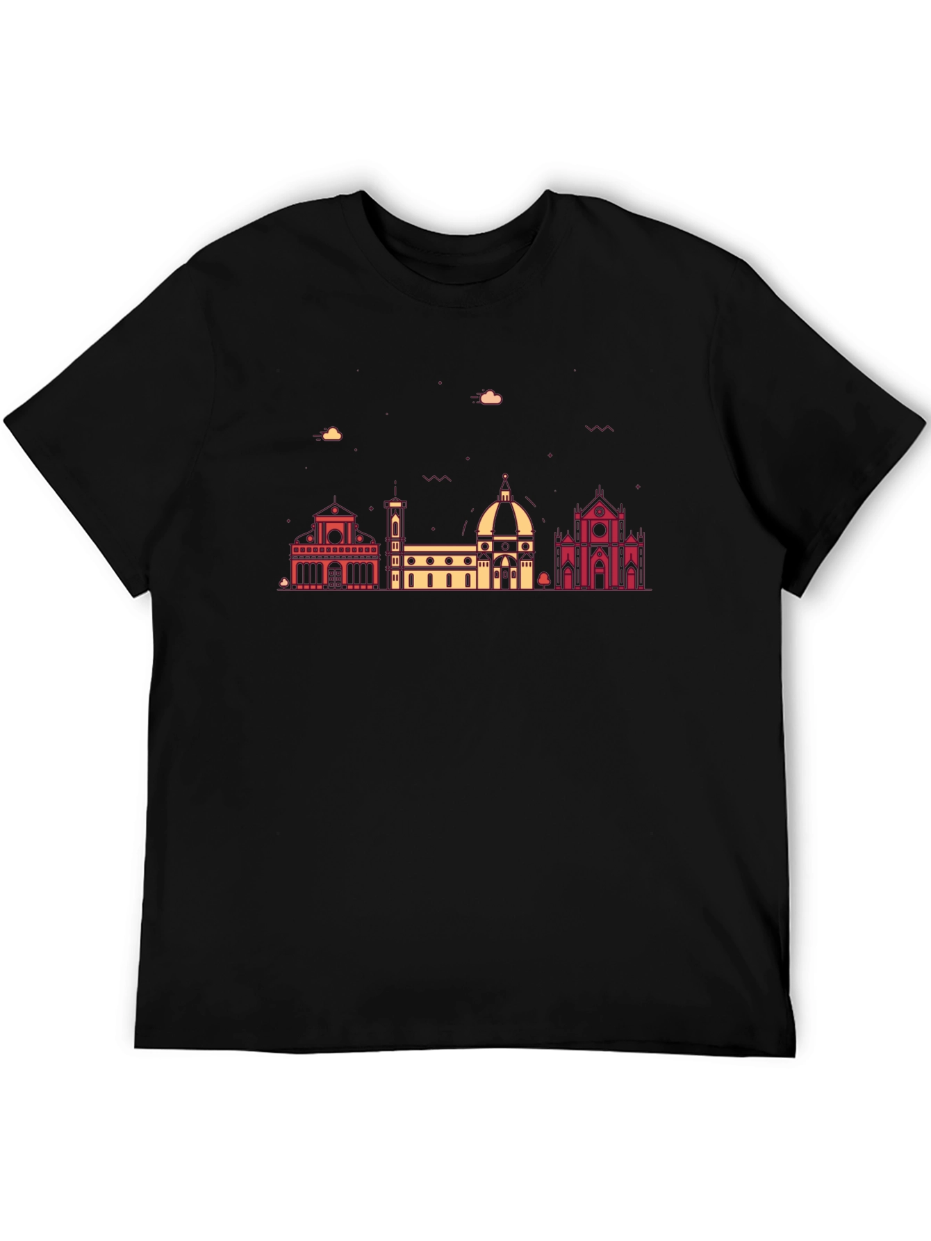 Black Florence Italy Skyline Graphic Tee - Stylish Black T-Shirt view 5