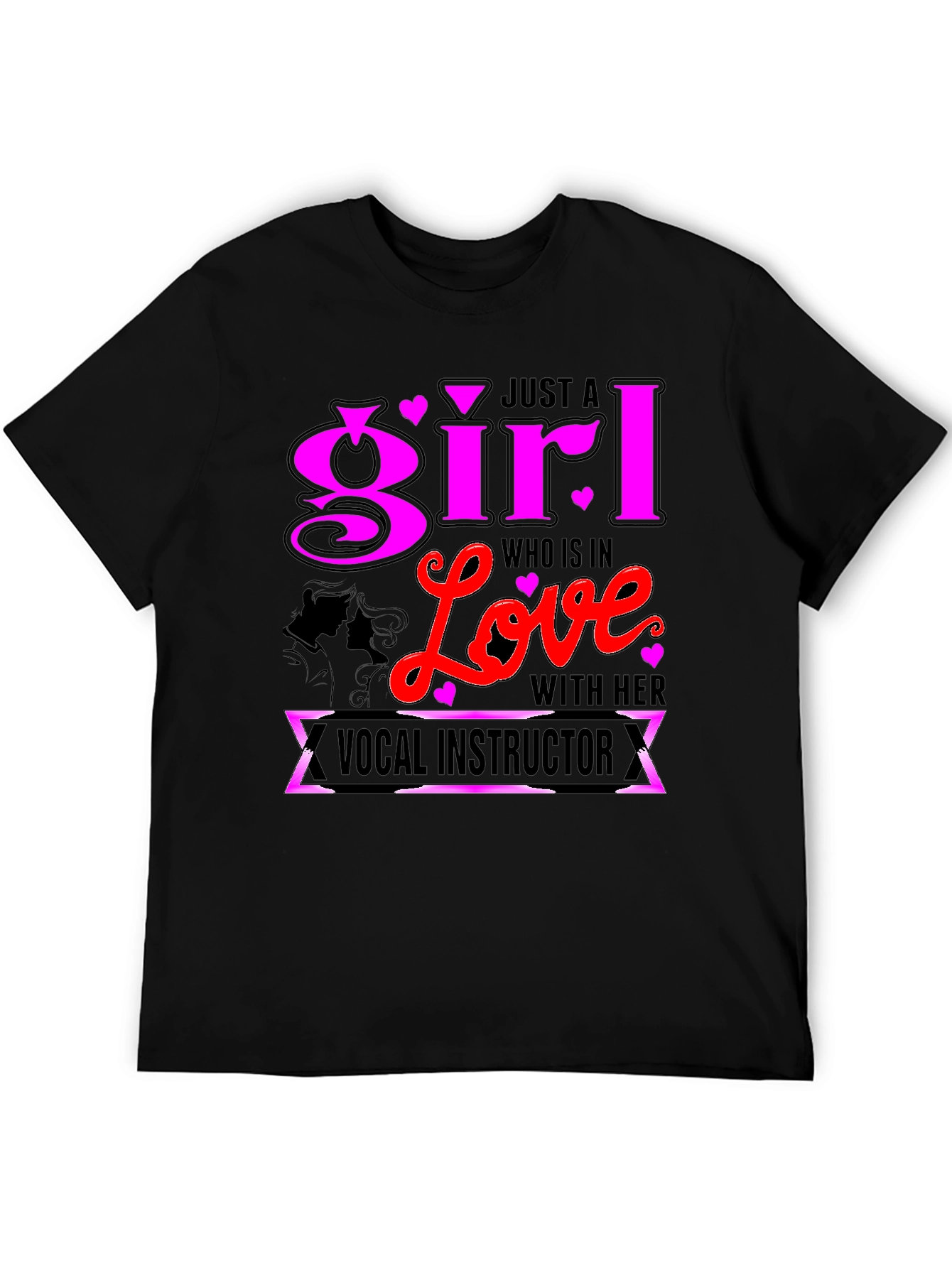 Black Girl in Love with Vocal Instructor Graphic T-Shirt view 5