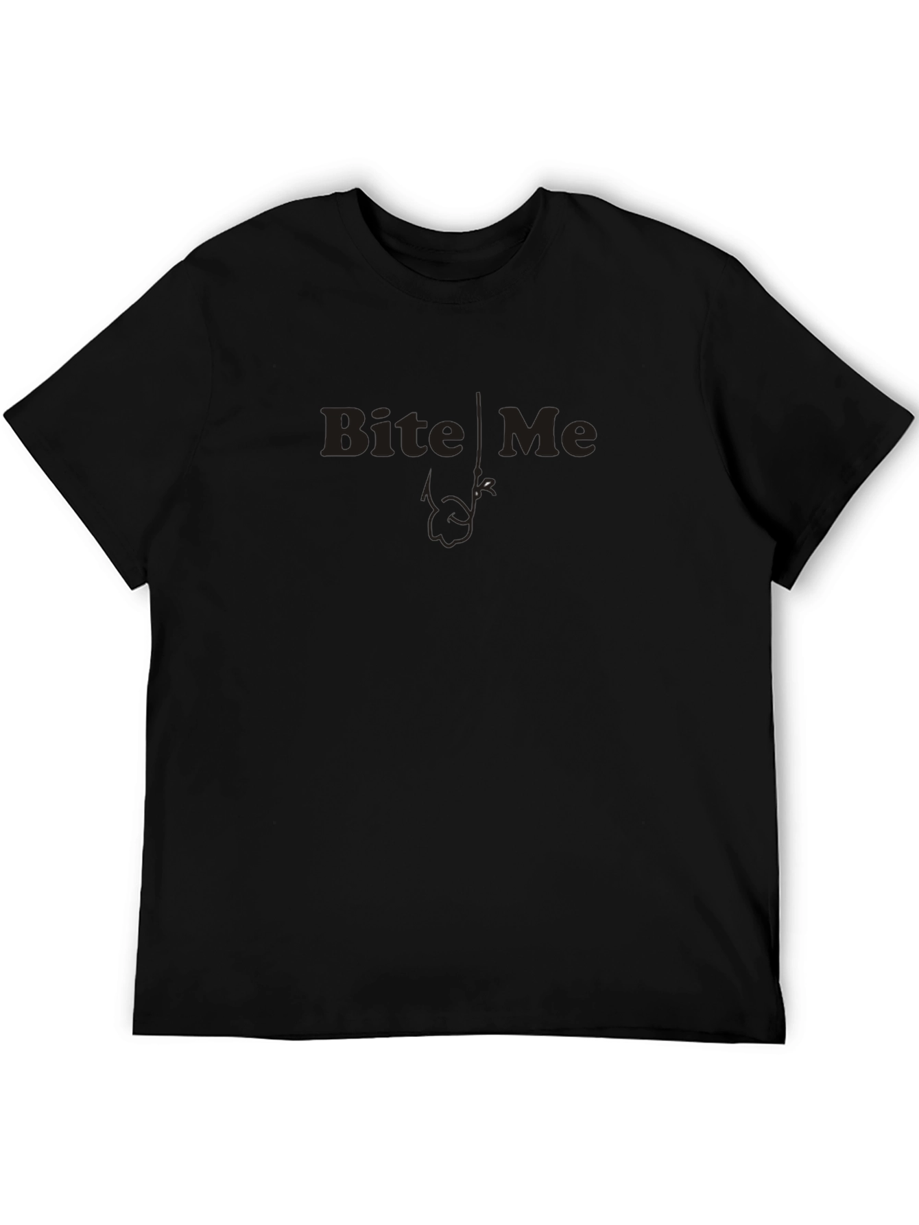 Black Bite Me Graphic Print Black T-Shirt view 5