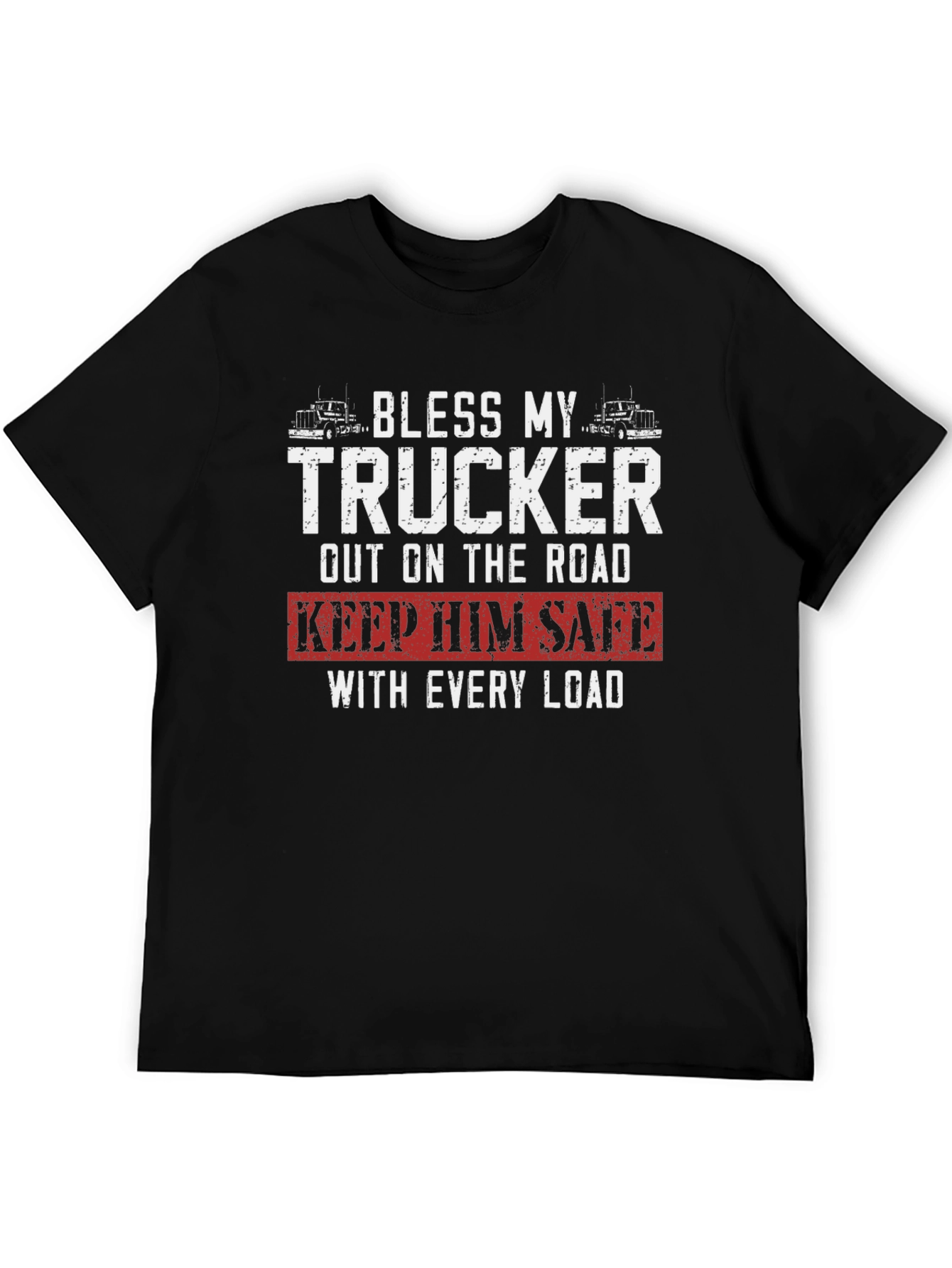 Black Bless My Trucker Graphic Tee view 5