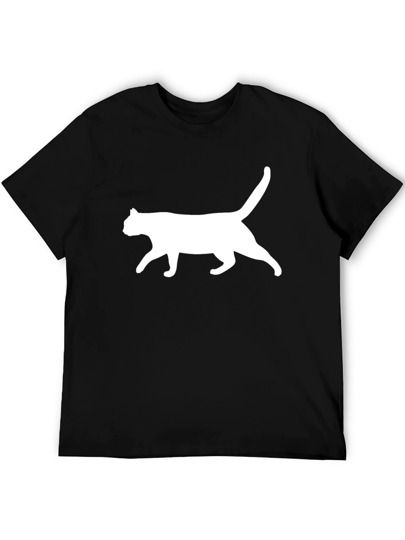 Black Cool Cat Graphic Black T-Shirt view 5