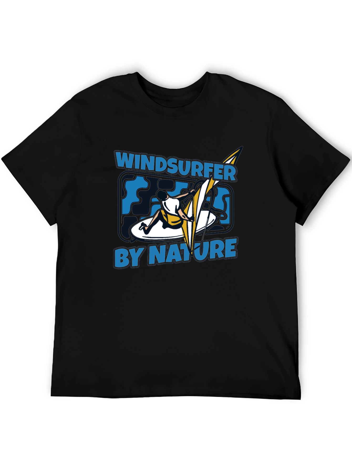 Black Windsurfer by Nature Graphic Black T-Shirt view 5