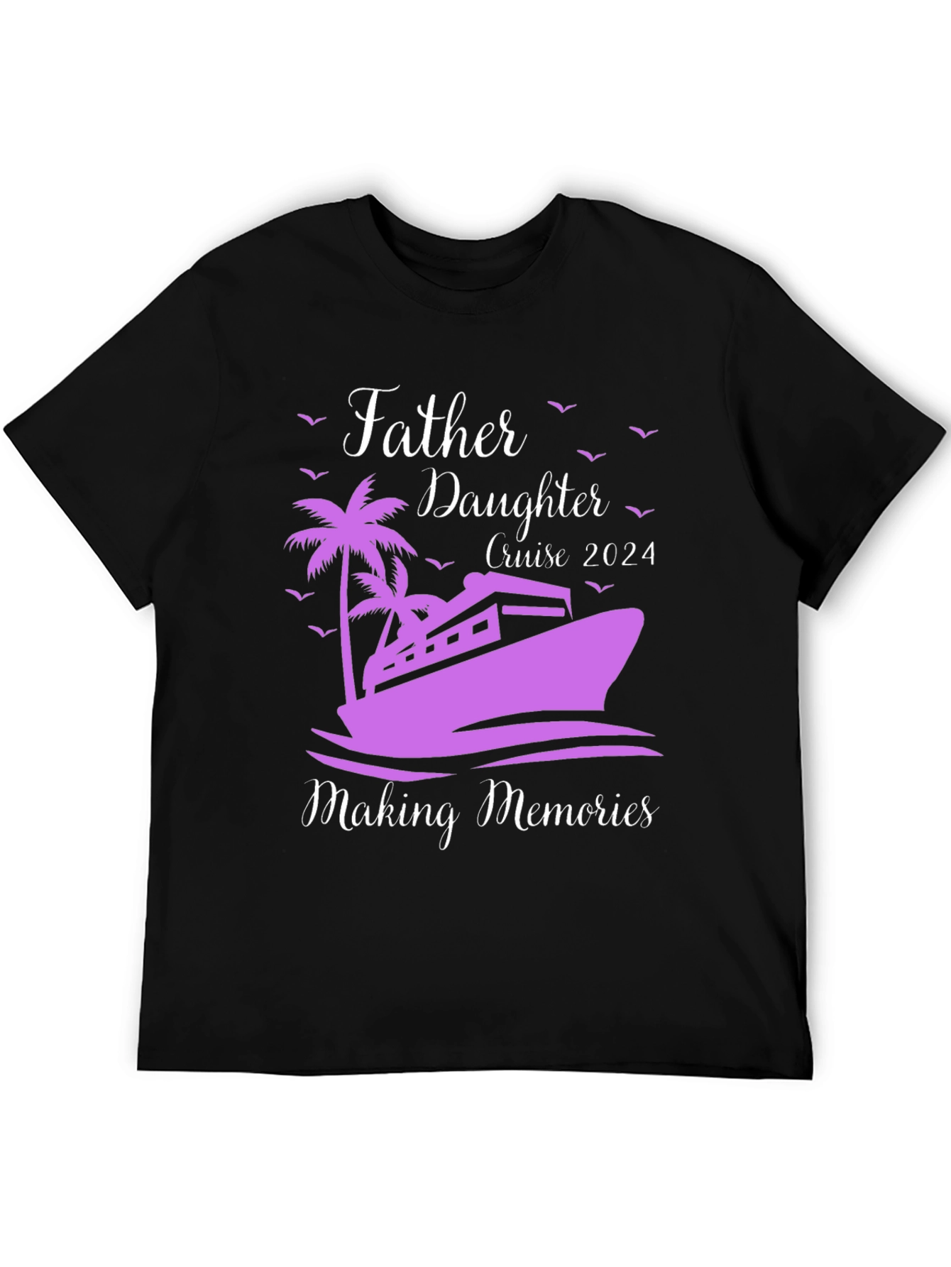 Black Father Daughter Cruise 2024 T-Shirt view 5