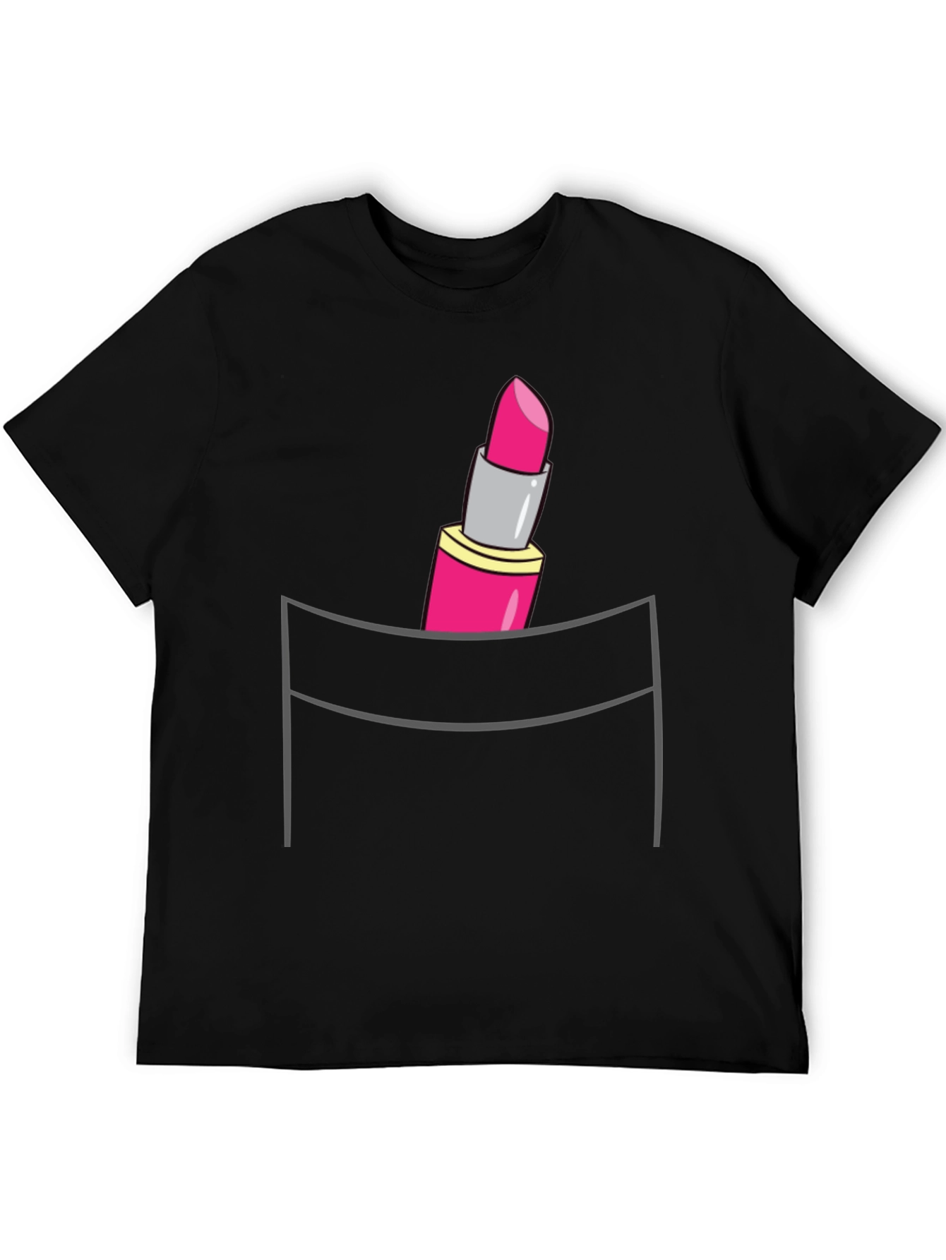 Black Lipstick Pocket T-Shirt - Trendy Graphic Tee view 5