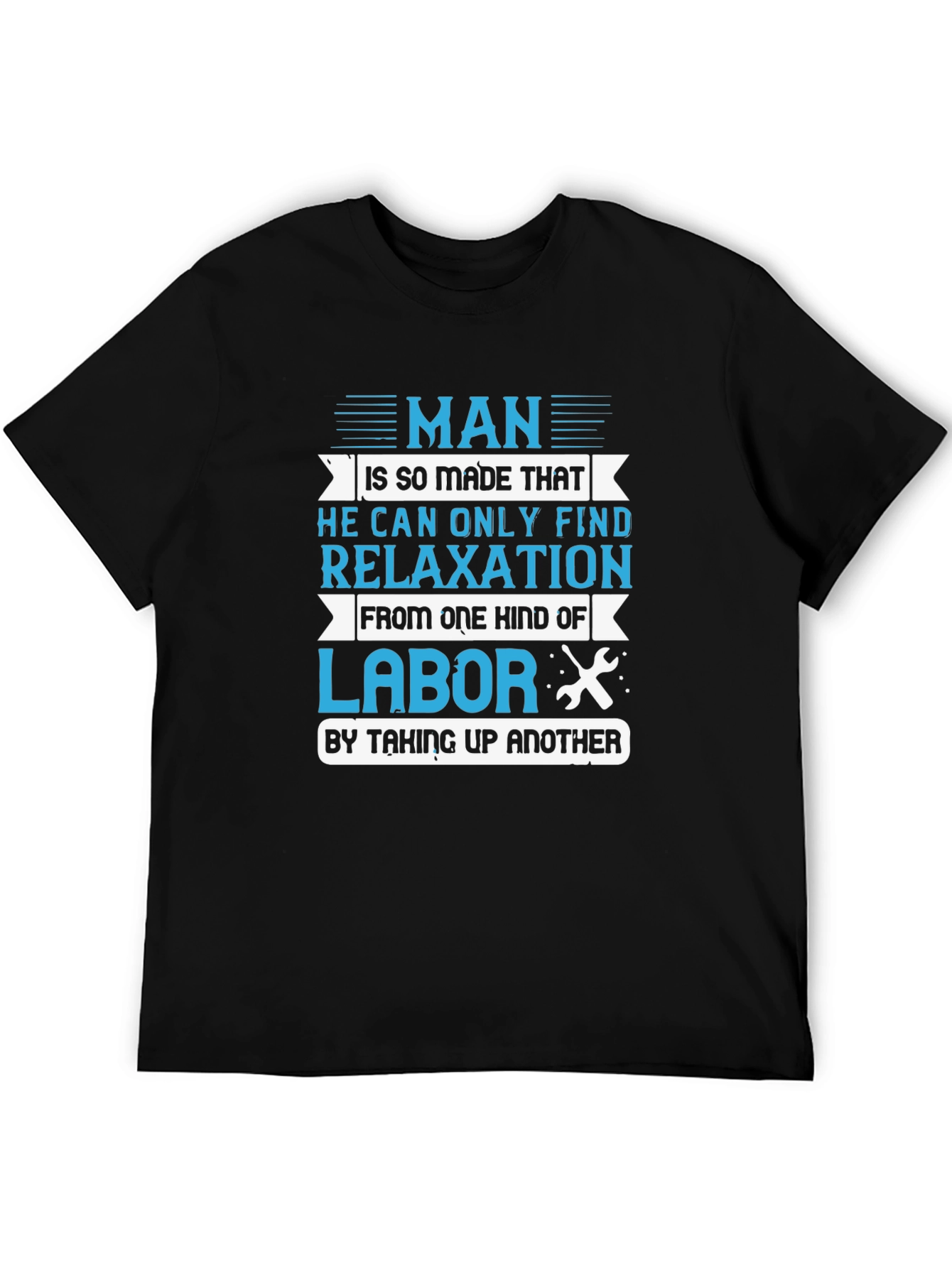 Black Man's Relaxation Labor Graphic T-Shirt view 5