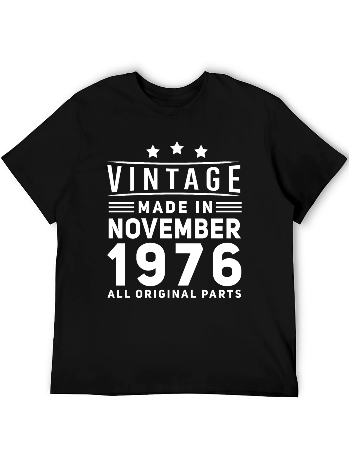Black Vintage November 1976 T-Shirt view 5