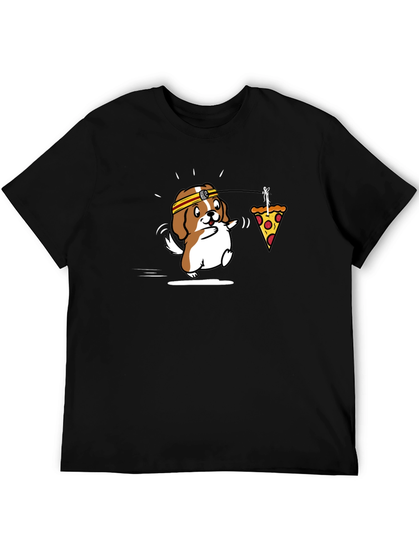 Black Dog Pizza Headband T-Shirt view 5