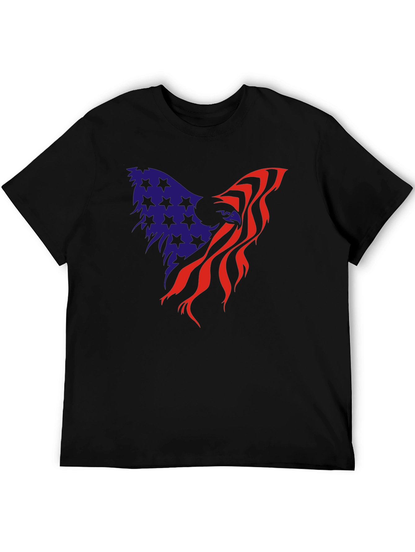 Black American Flag Eagle Graphic Tee - Patriot T-Shirt view 5