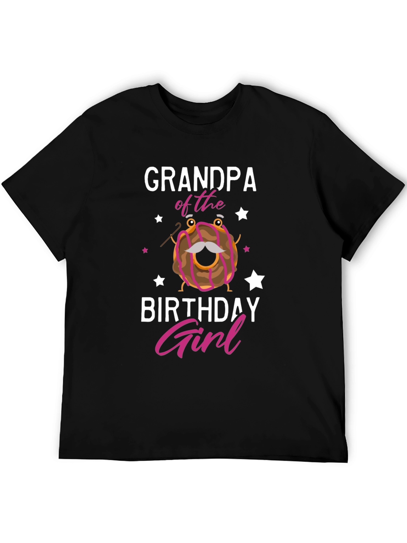 Black Grandpa of the Birthday Girl T-Shirt, Novelty Donut Tee view 5