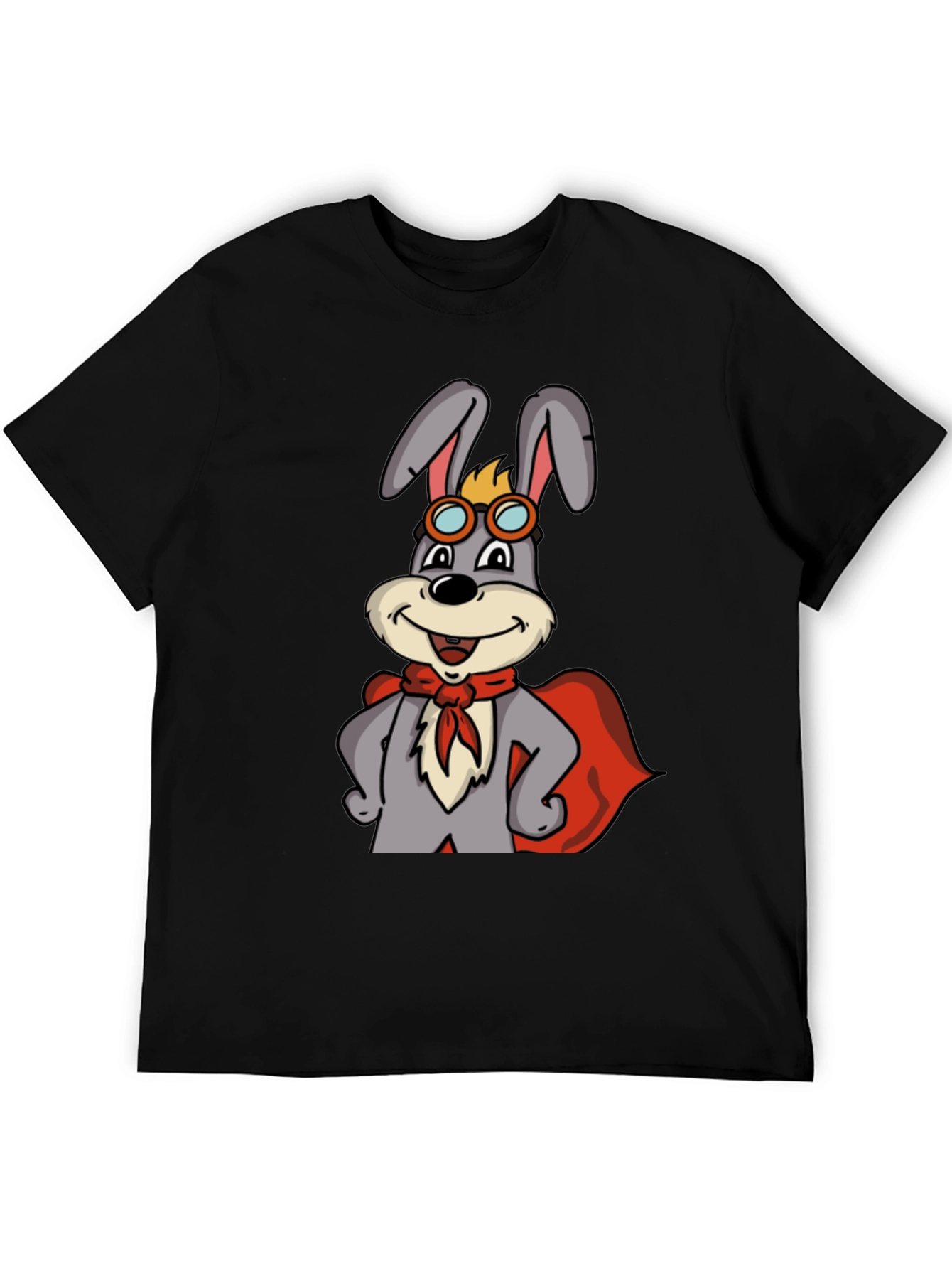 Black Superhero Rabbit T-Shirt view 5