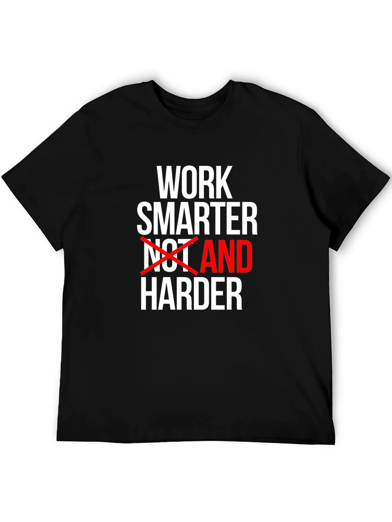 Black Work Smarter Motivational T-Shirt view 5