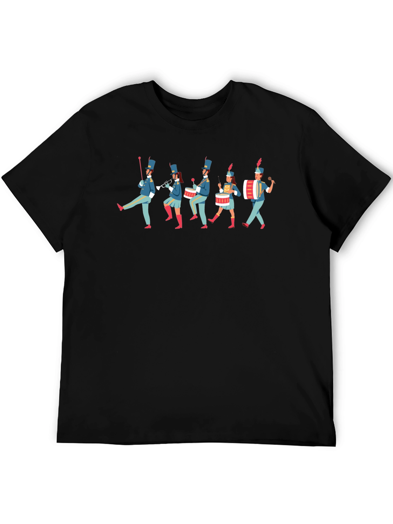 Black Marching Band Tee - Novelty Graphic T-Shirt view 5