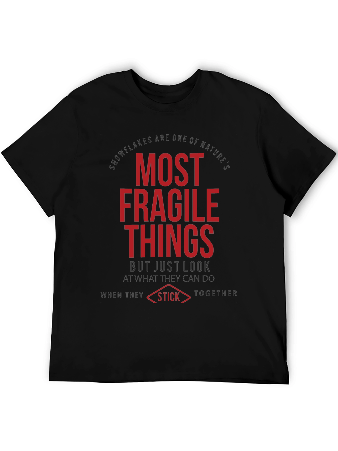 Black Fragile Things T-Shirt - Black Crew Neck view 5
