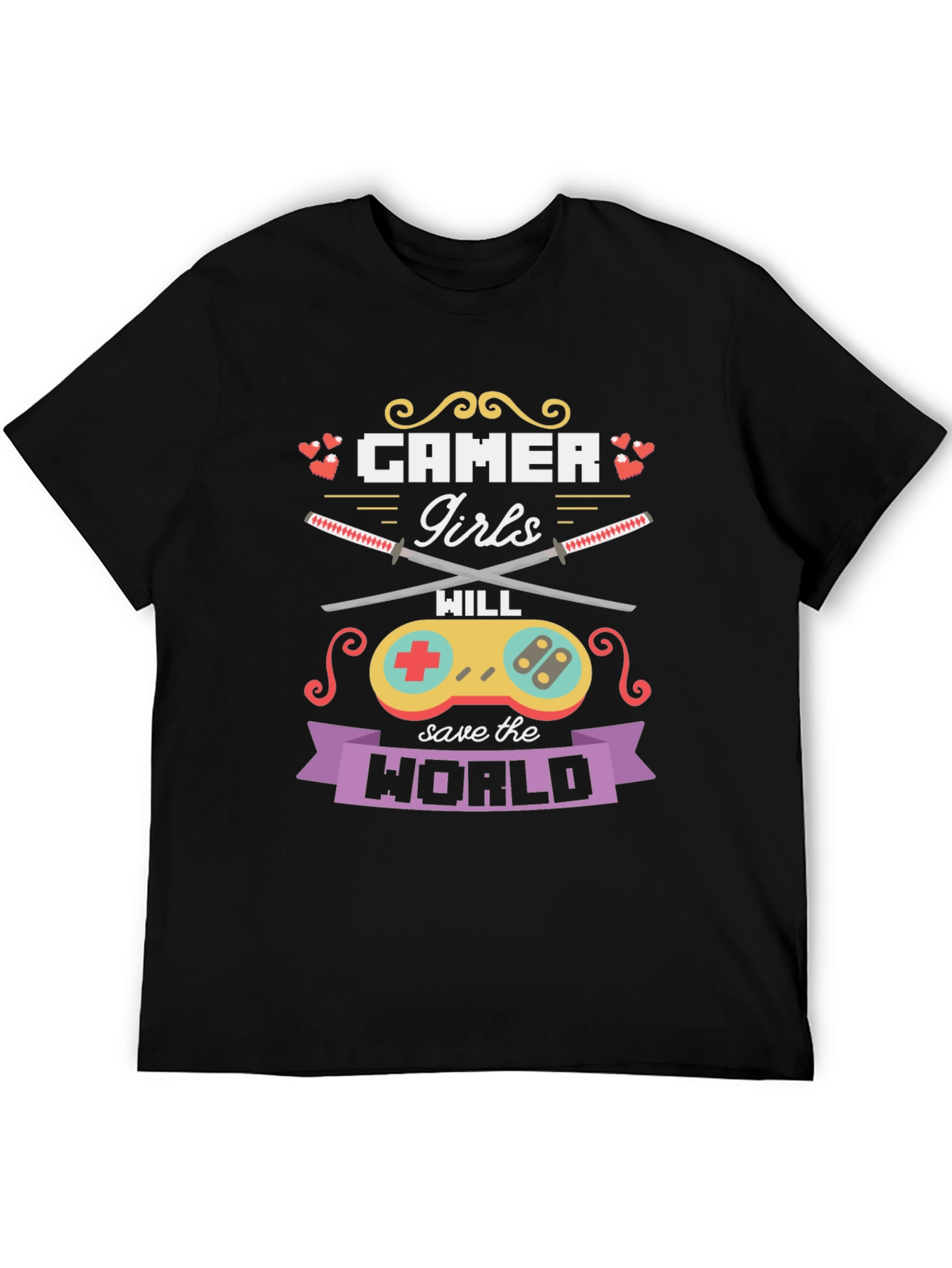 Black Gamer Girls Will Save the World T-Shirt view 5